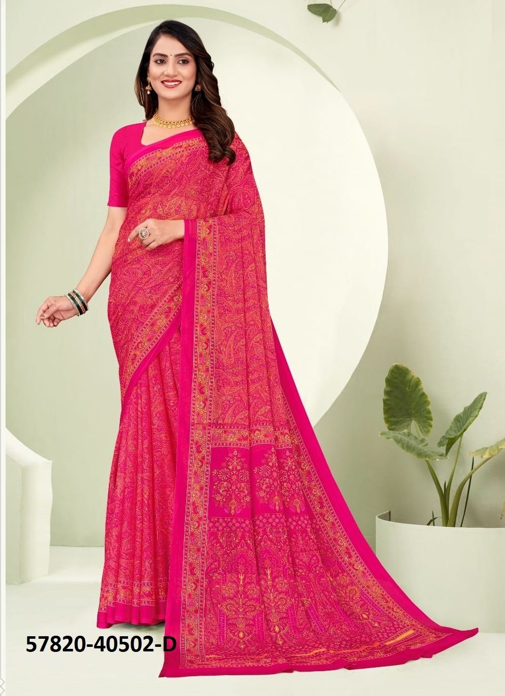 STAR CHIFFON 188 - Catalog # 57820 (Set of 12 Sarees) by Brand RUCHI SAREES
