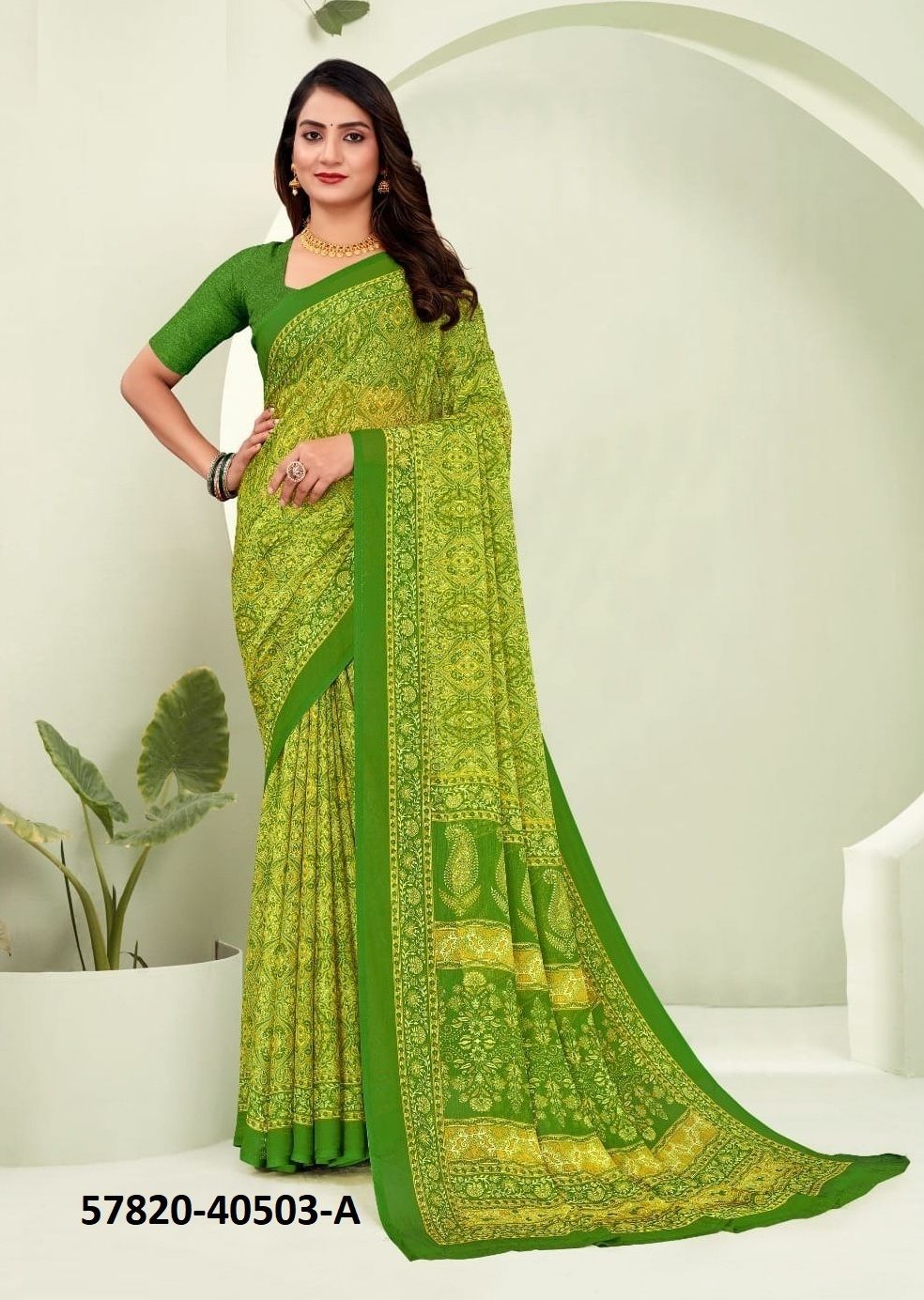 STAR CHIFFON 188 - Catalog # 57820 (Set of 12 Sarees) by Brand RUCHI SAREES