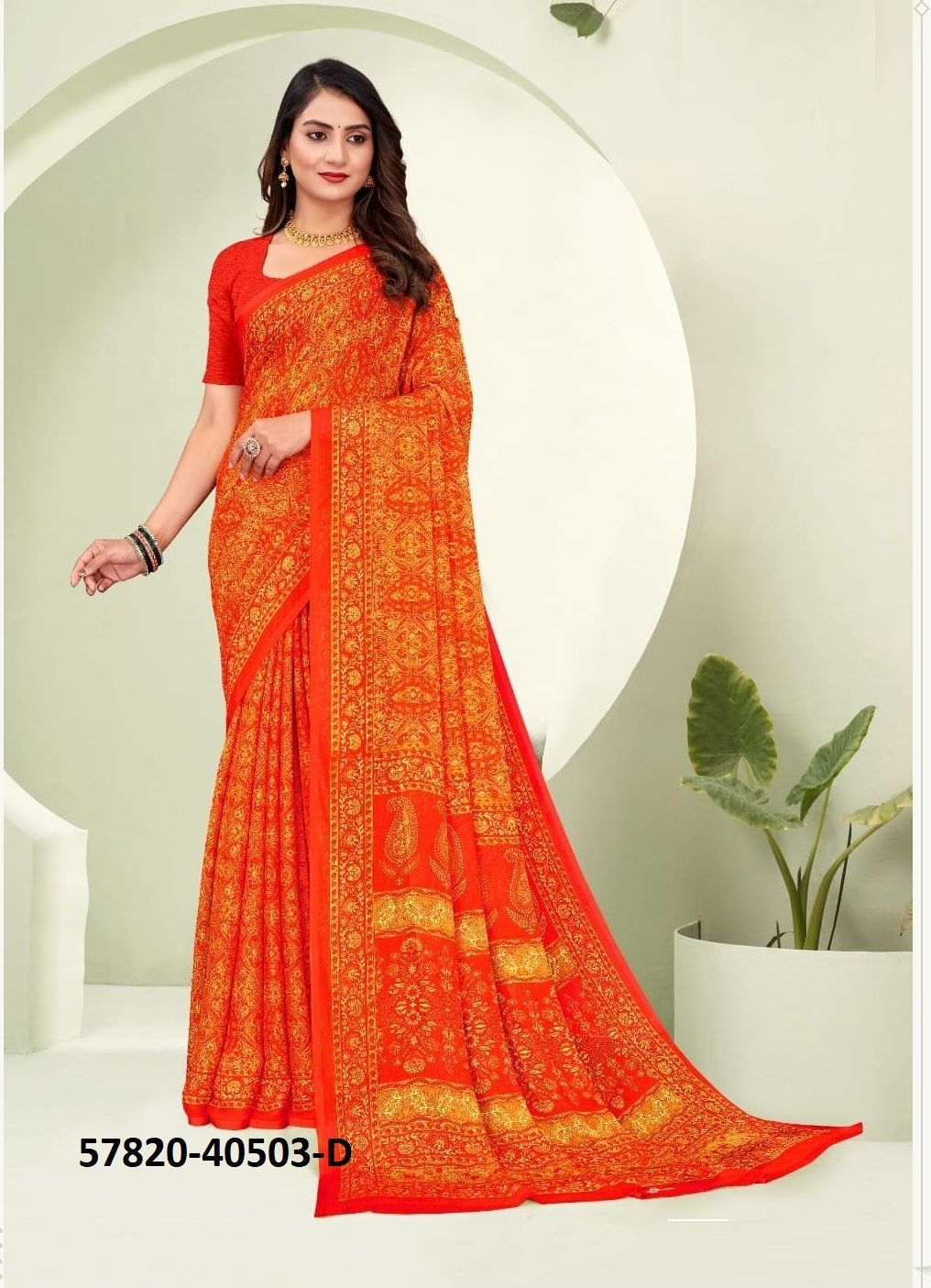 STAR CHIFFON 188 - Catalog # 57820 (Set of 12 Sarees) by Brand RUCHI SAREES