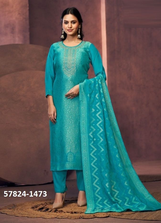 MAGADHI - Catalog # 57824 (Set of 4 Semi-Stitched / Un-Stitched Suits) by Brand KALARANG