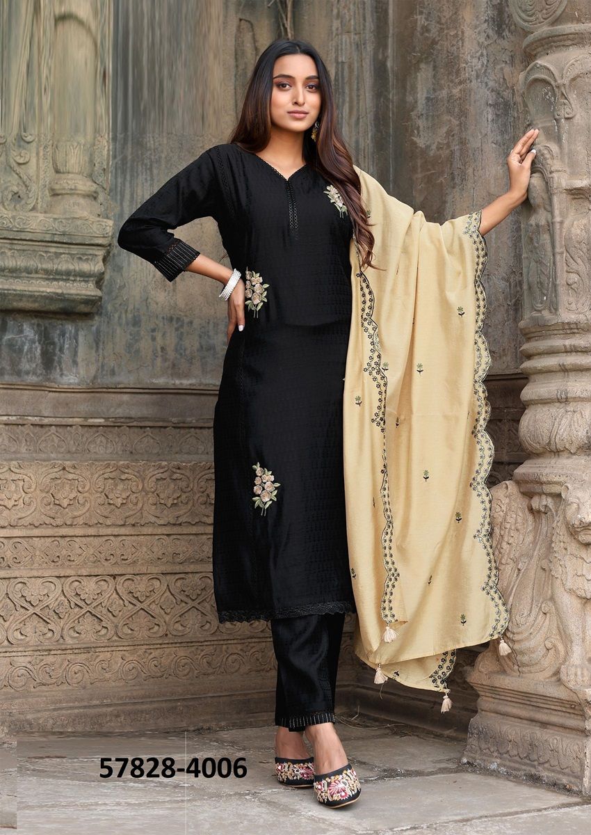 SAUGAAT - Catalog # 57828 (Set of 6 Readymade Salwar Suits) by Brand WOOGLEE FASHIONS