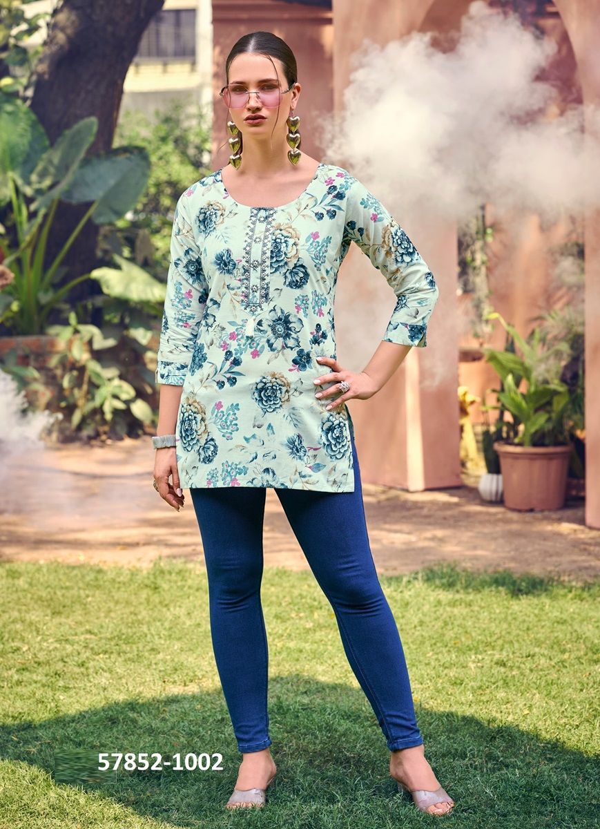 COTTON CANDY 6 - Catalog # 57852 (Set of 8 Readymade Women's Kurtis / Tops) by Brand TIPS & TOPS COTTON CANDY 6 - Catalog # 57852 (Set of 8 Readymade Women's Kurtis / Tops) by Brand TIPS & TOPS
