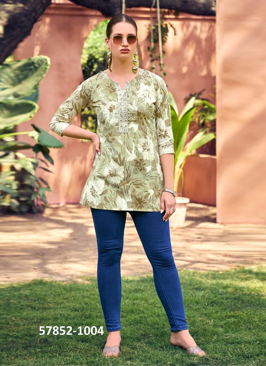 COTTON CANDY 6 - Catalog # 57852 (Set of 8 Readymade Women's Kurtis / Tops) by Brand TIPS & TOPS COTTON CANDY 6 - Catalog # 57852 (Set of 8 Readymade Women's Kurtis / Tops) by Brand TIPS & TOPS