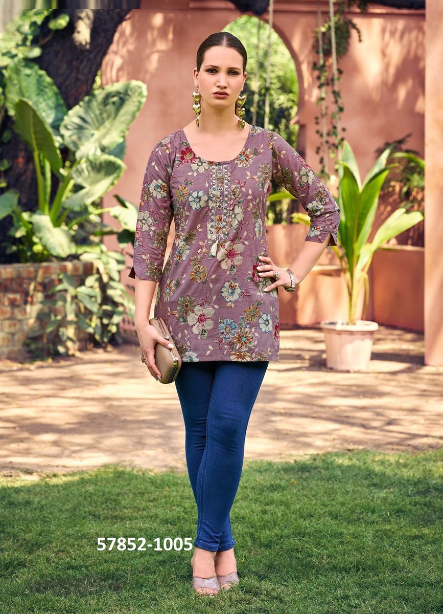 COTTON CANDY 6 - Catalog # 57852 (Set of 8 Readymade Women's Kurtis / Tops) by Brand TIPS & TOPS COTTON CANDY 6 - Catalog # 57852 (Set of 8 Readymade Women's Kurtis / Tops) by Brand TIPS & TOPS
