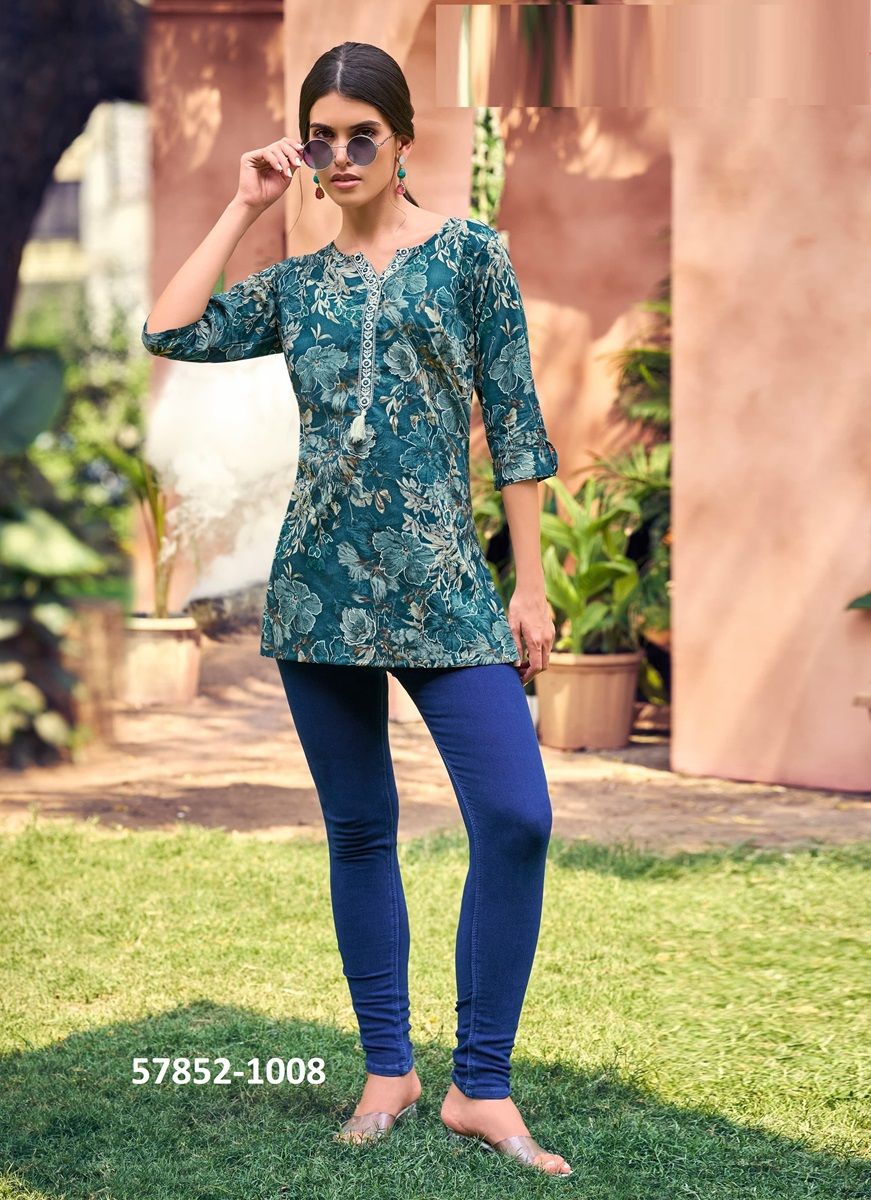 COTTON CANDY 6 - Catalog # 57852 (Set of 8 Readymade Women's Kurtis / Tops) by Brand TIPS & TOPS COTTON CANDY 6 - Catalog # 57852 (Set of 8 Readymade Women's Kurtis / Tops) by Brand TIPS & TOPS
