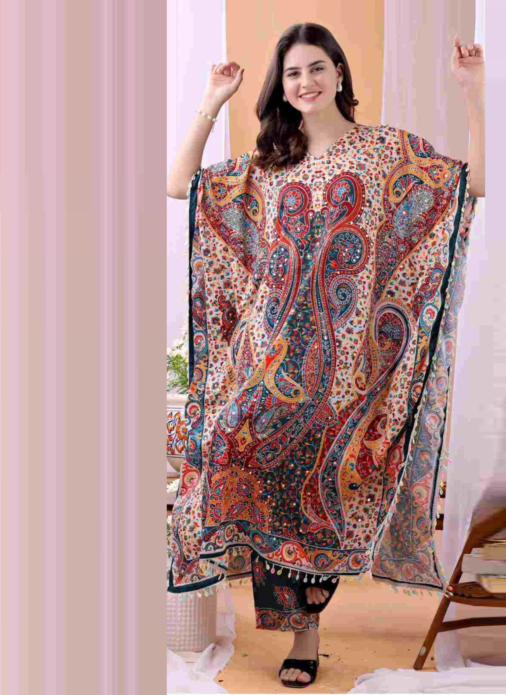 KAFTAN CO-ORD SET 1 - Catalog # 57860 (Set of 8 Tops With Bottoms) by Brand STROLLAY ®