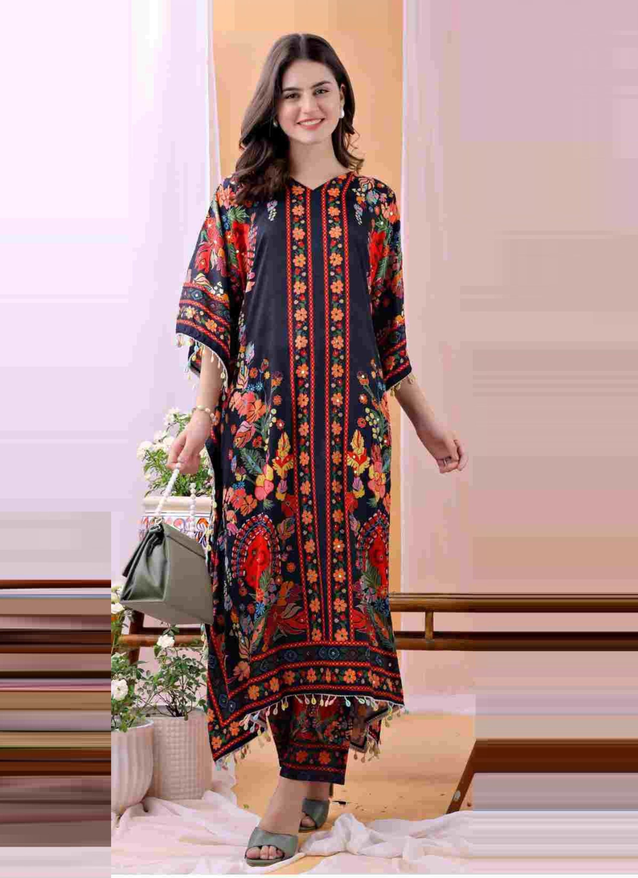 KAFTAN CO-ORD SET 1 - Catalog # 57860 (Set of 8 Tops With Bottoms) by Brand STROLLAY ®