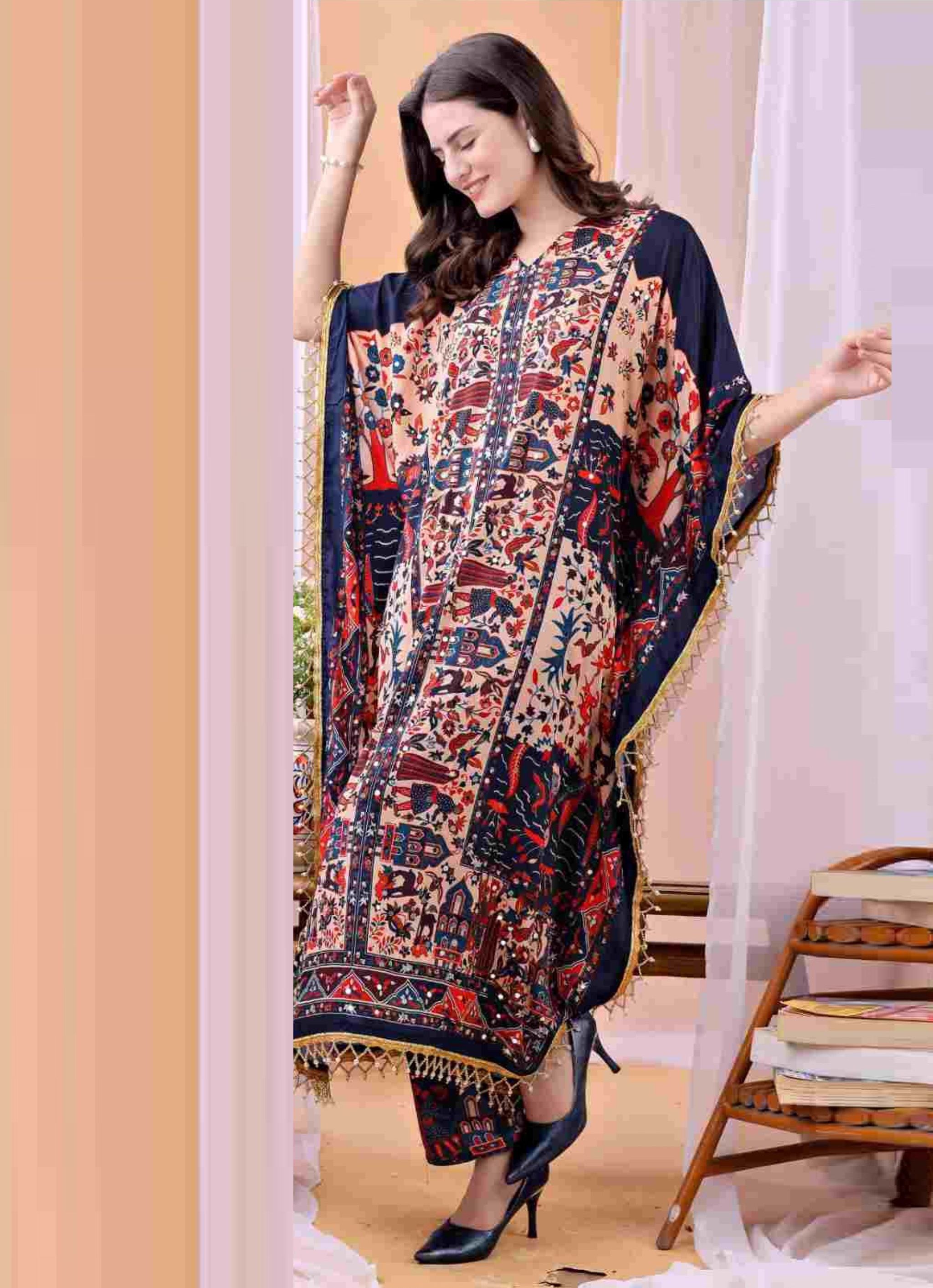 KAFTAN CO-ORD SET 1 - Catalog # 57860 (Set of 8 Tops With Bottoms) by Brand STROLLAY ®