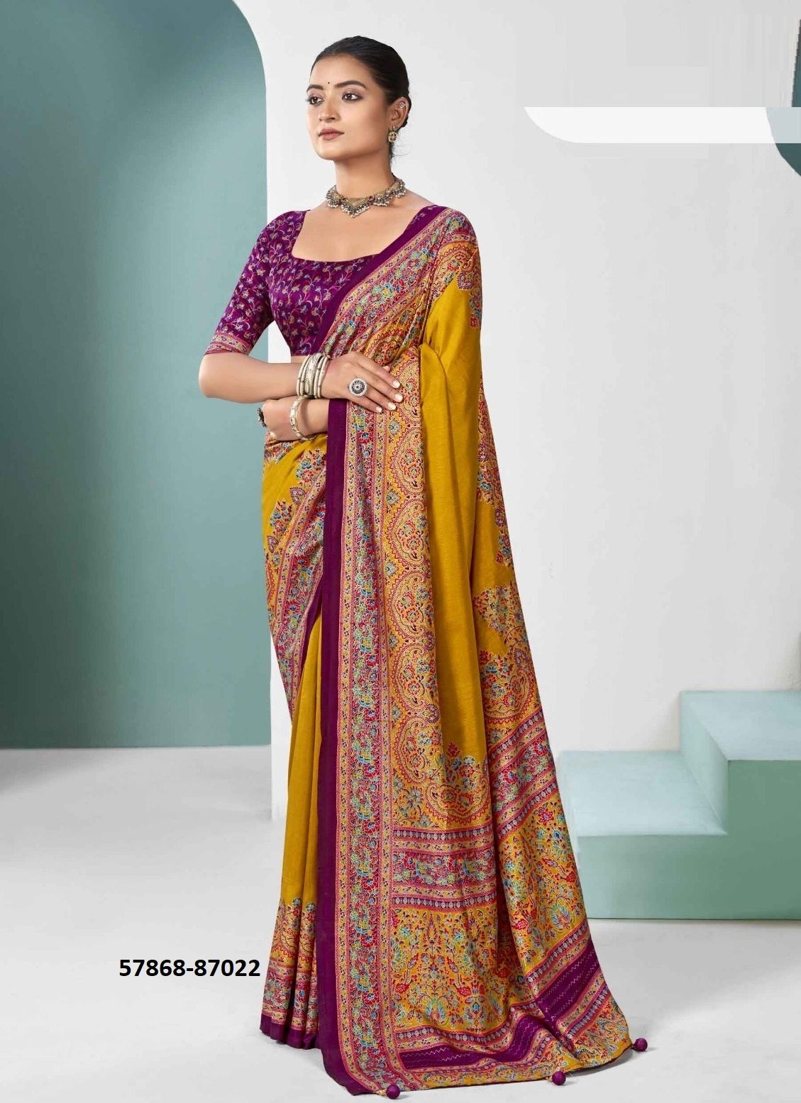 IVORY SILK 2 - Catalog # 57868 (Set of 6 Sarees) by Brand VIPUL FASHIONS IVORY SILK 2 - Catalog # 57868 (Set of 6 Sarees) by Brand VIPUL FASHIONS