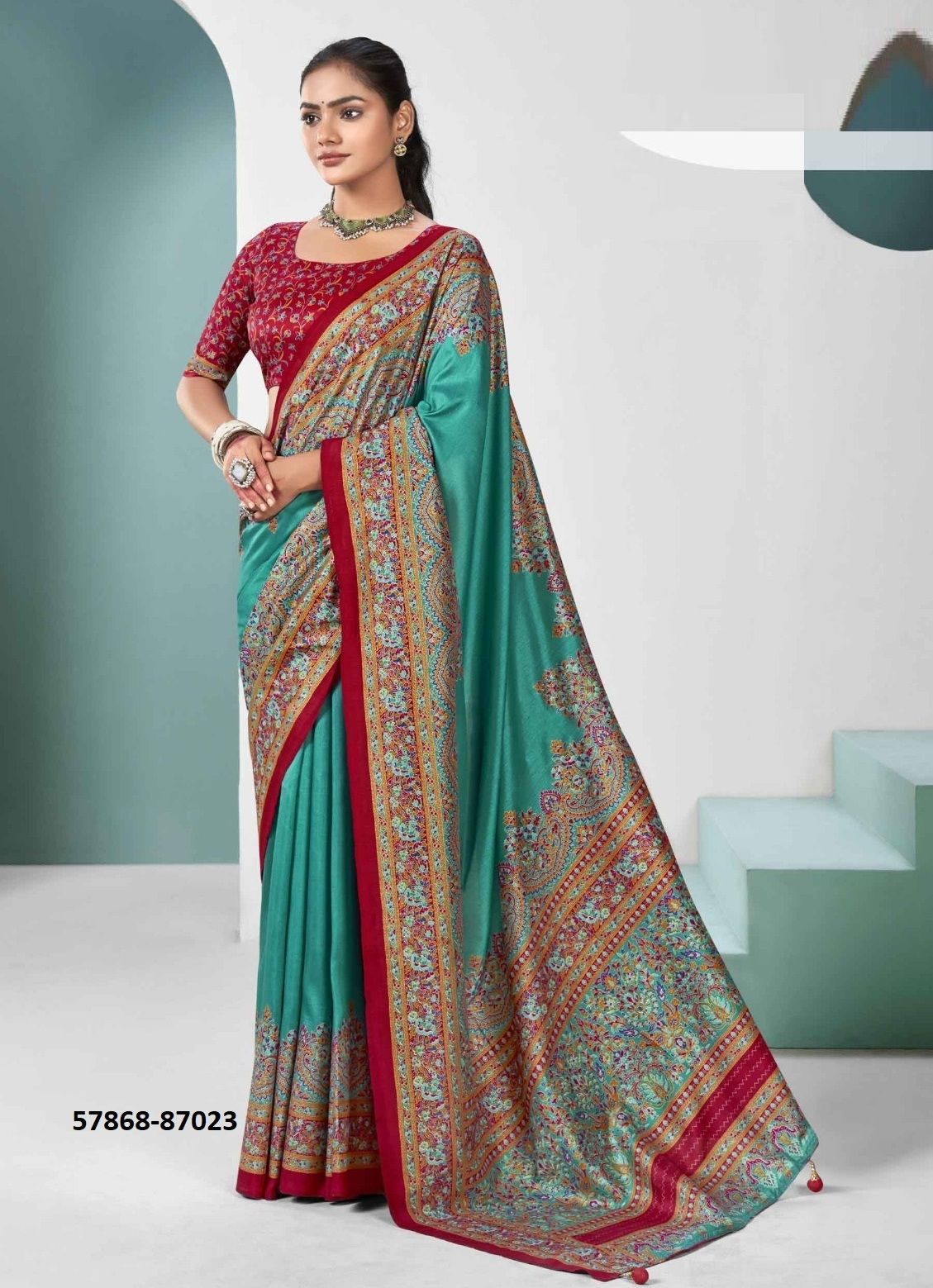 IVORY SILK 2 - Catalog # 57868 (Set of 6 Sarees) by Brand VIPUL FASHIONS IVORY SILK 2 - Catalog # 57868 (Set of 6 Sarees) by Brand VIPUL FASHIONS