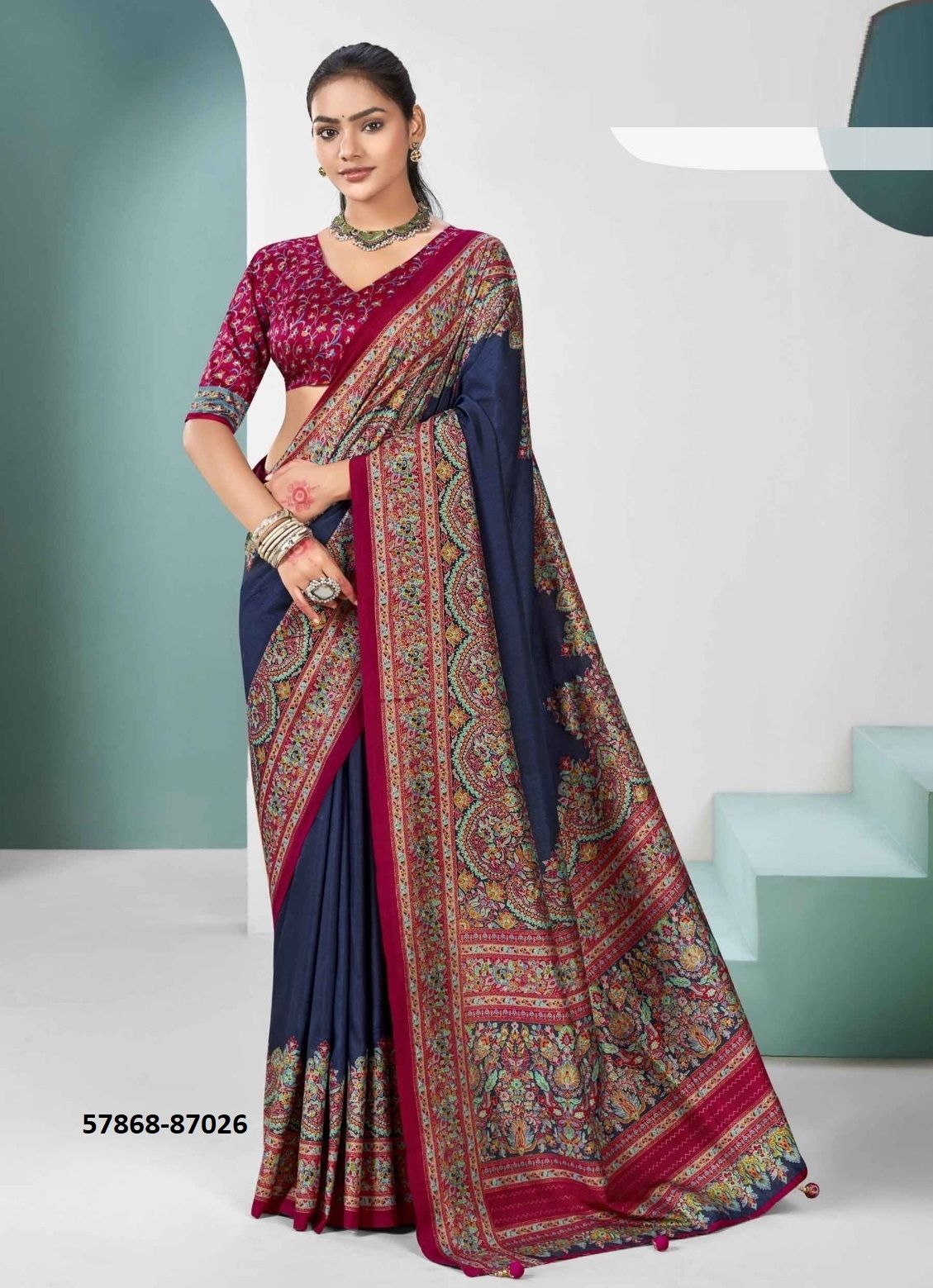 IVORY SILK 2 - Catalog # 57868 (Set of 6 Sarees) by Brand VIPUL FASHIONS IVORY SILK 2 - Catalog # 57868 (Set of 6 Sarees) by Brand VIPUL FASHIONS