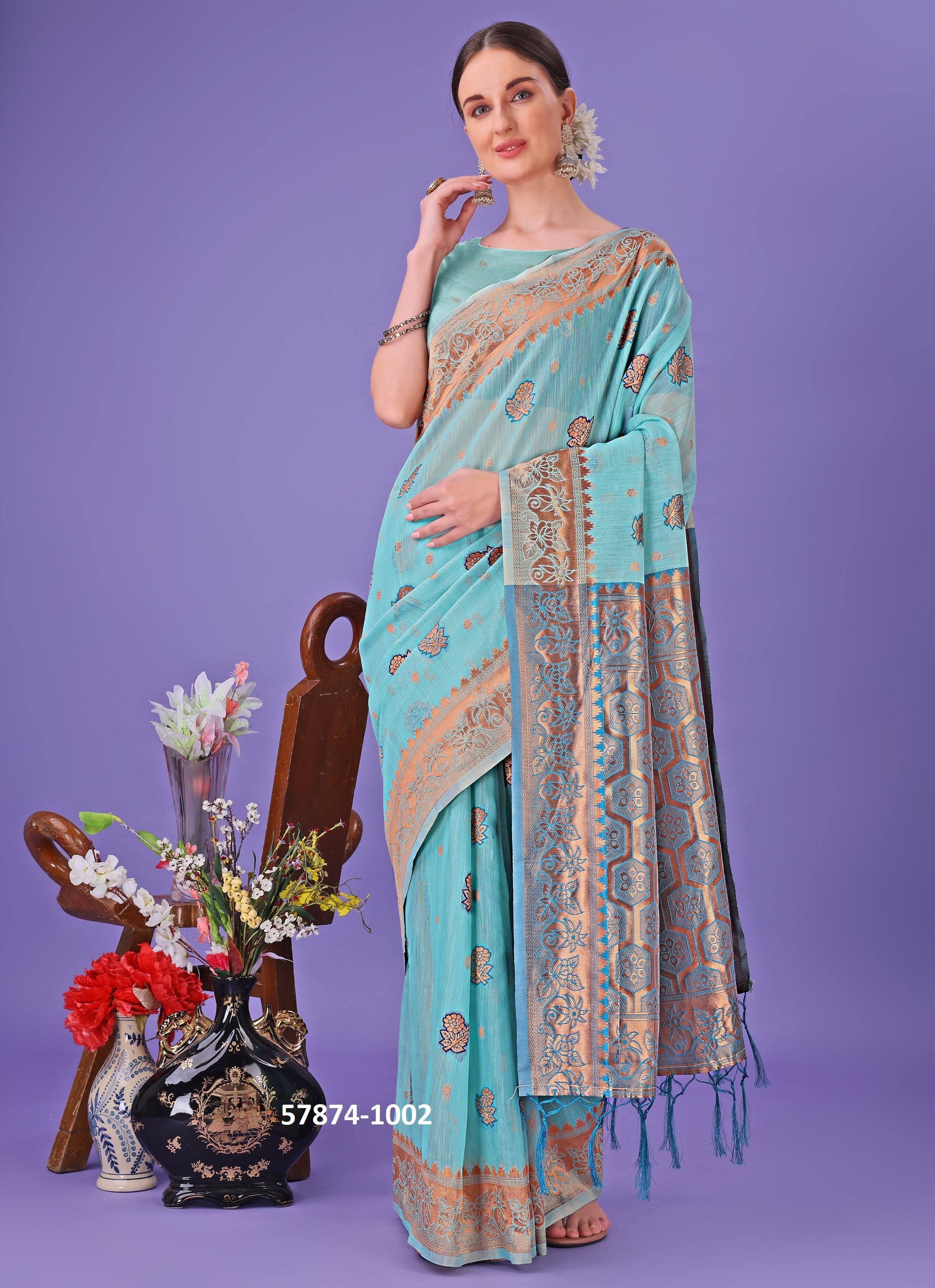 AARZOO - Catalog # 57874 (Set of 6 Sarees) by Brand STROLLAY ®