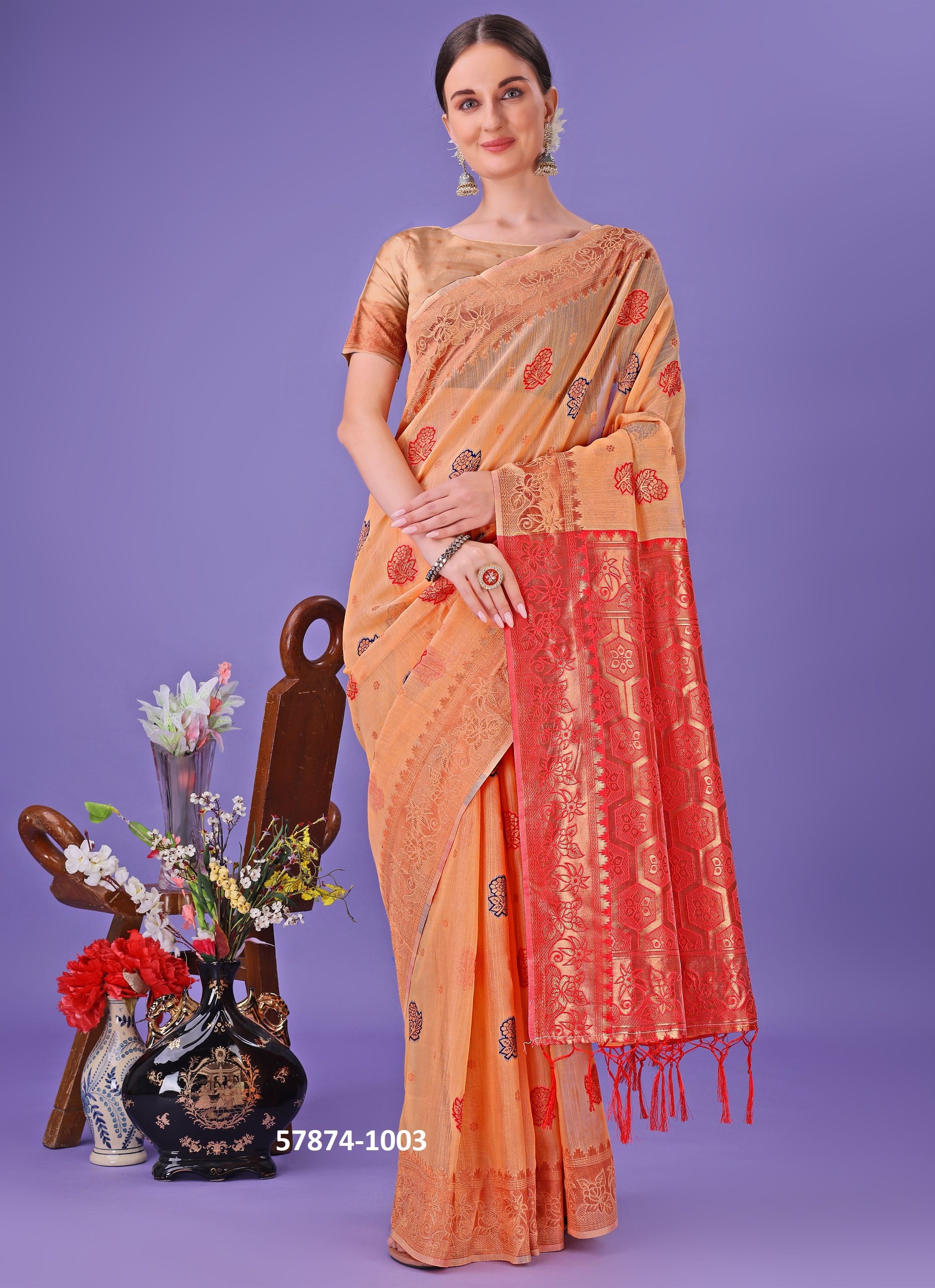 AARZOO - Catalog # 57874 (Set of 6 Sarees) by Brand STROLLAY ®