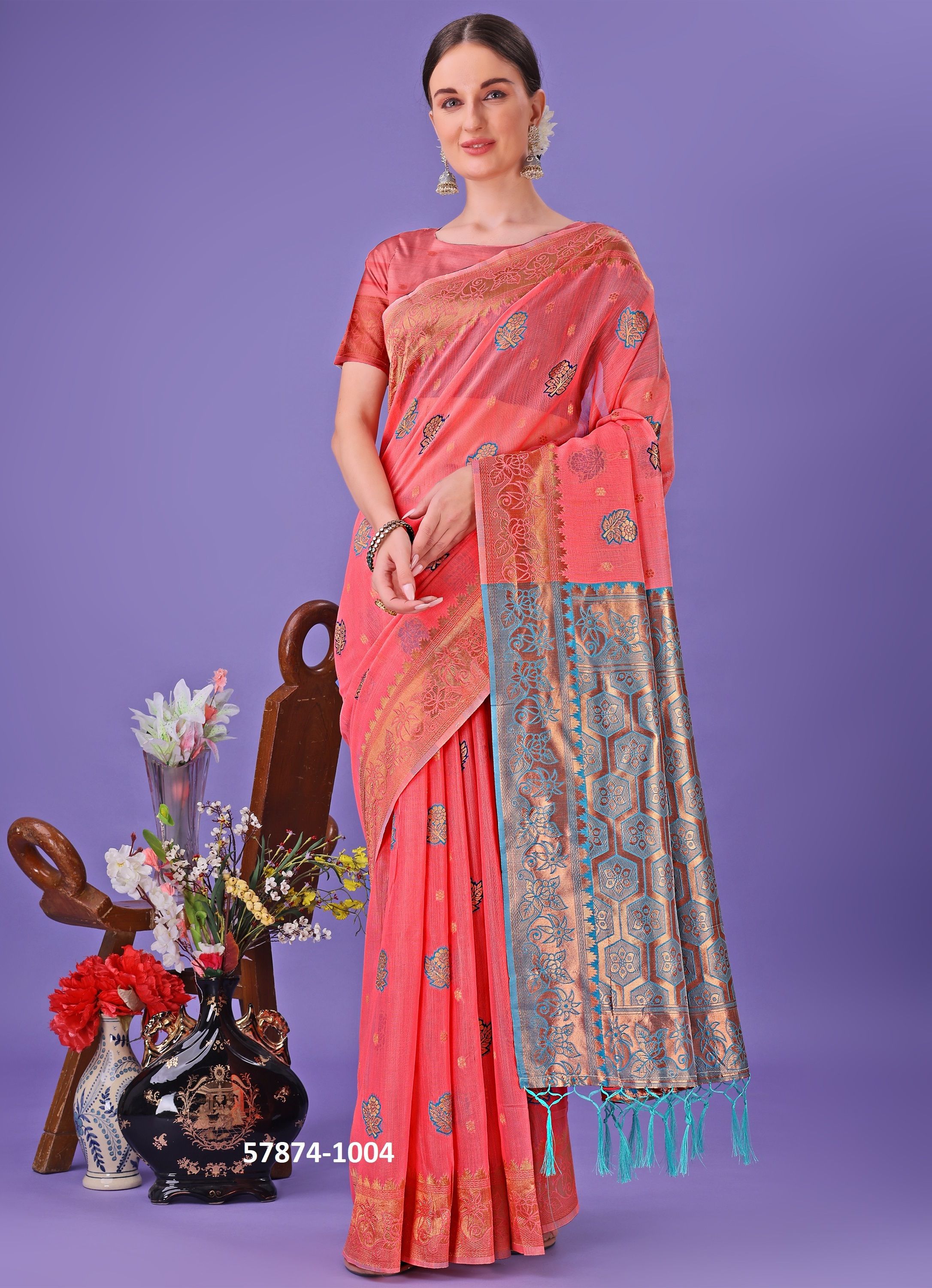 AARZOO - Catalog # 57874 (Set of 6 Sarees) by Brand STROLLAY ®