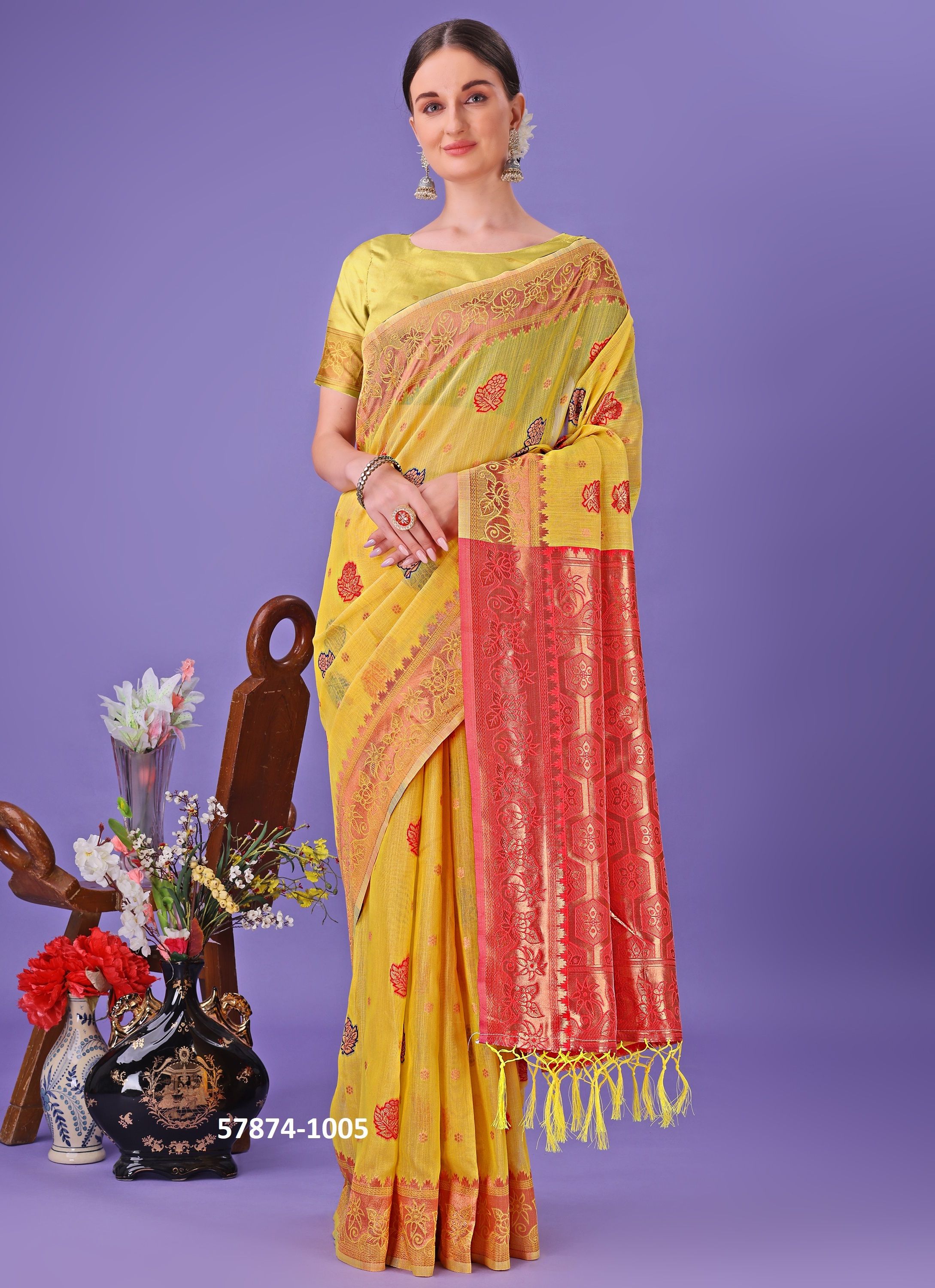 AARZOO - Catalog # 57874 (Set of 6 Sarees) by Brand STROLLAY ®