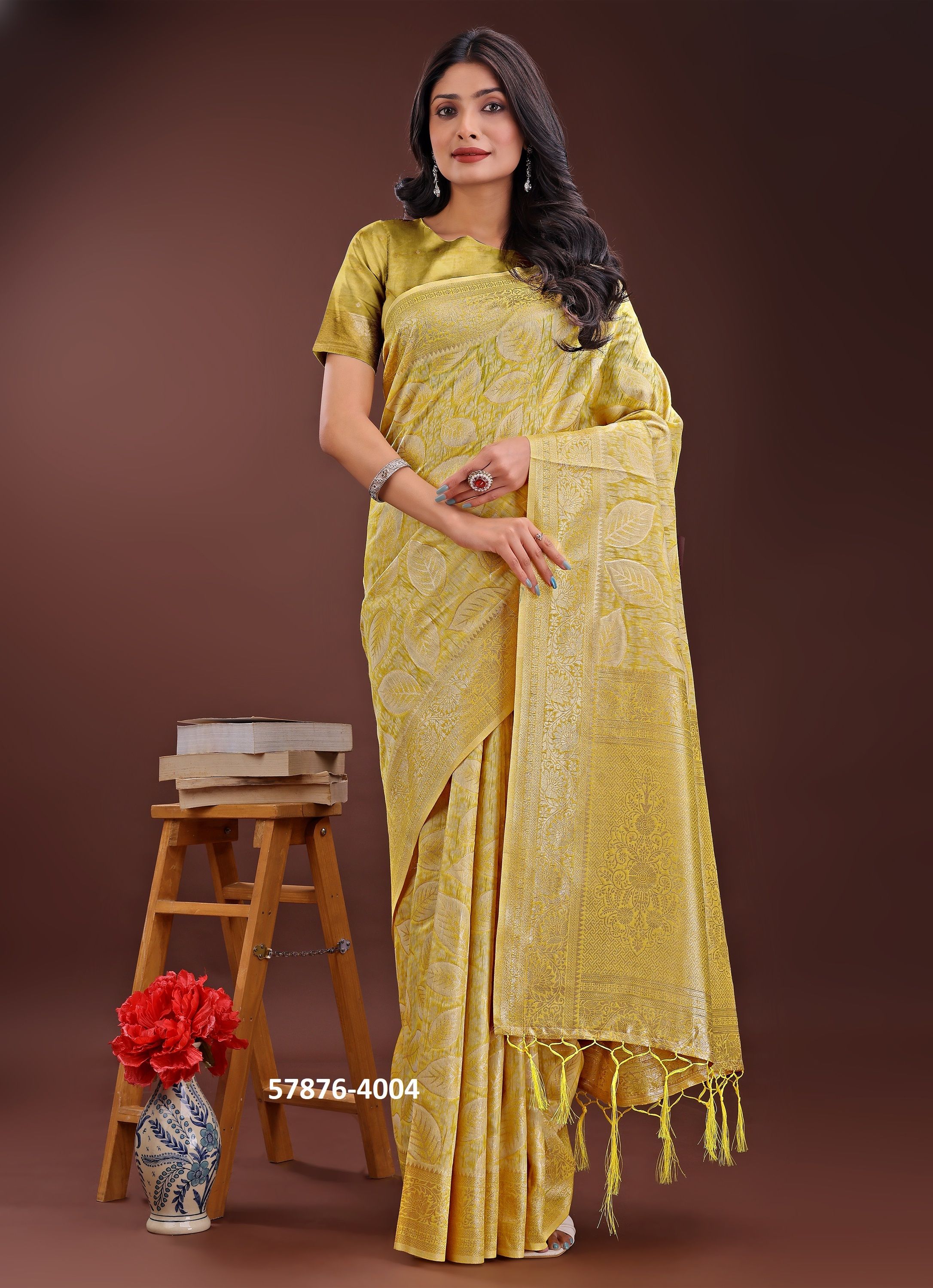 FLORAL STYLE 4 - Catalog # 57876 (Set of 6 Sarees) by Brand STROLLAY ®