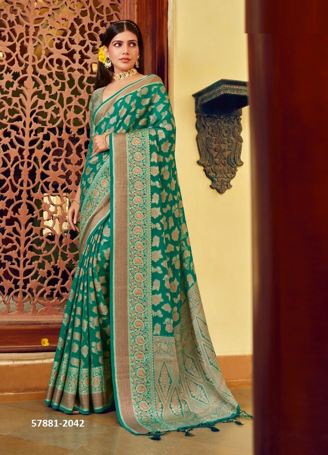 MOKSHA - Catalog # 57881 (Set of 6 Sarees) by Brand KRESHVA