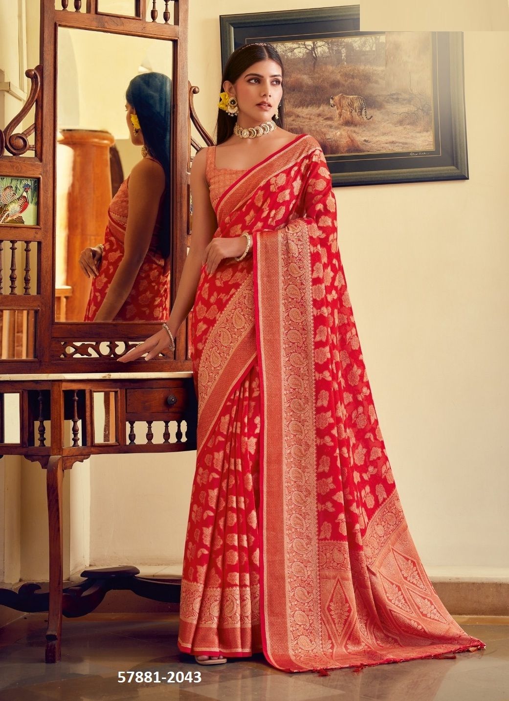 MOKSHA - Catalog # 57881 (Set of 6 Sarees) by Brand KRESHVA
