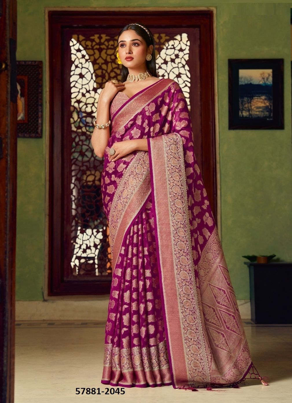 MOKSHA - Catalog # 57881 (Set of 6 Sarees) by Brand KRESHVA