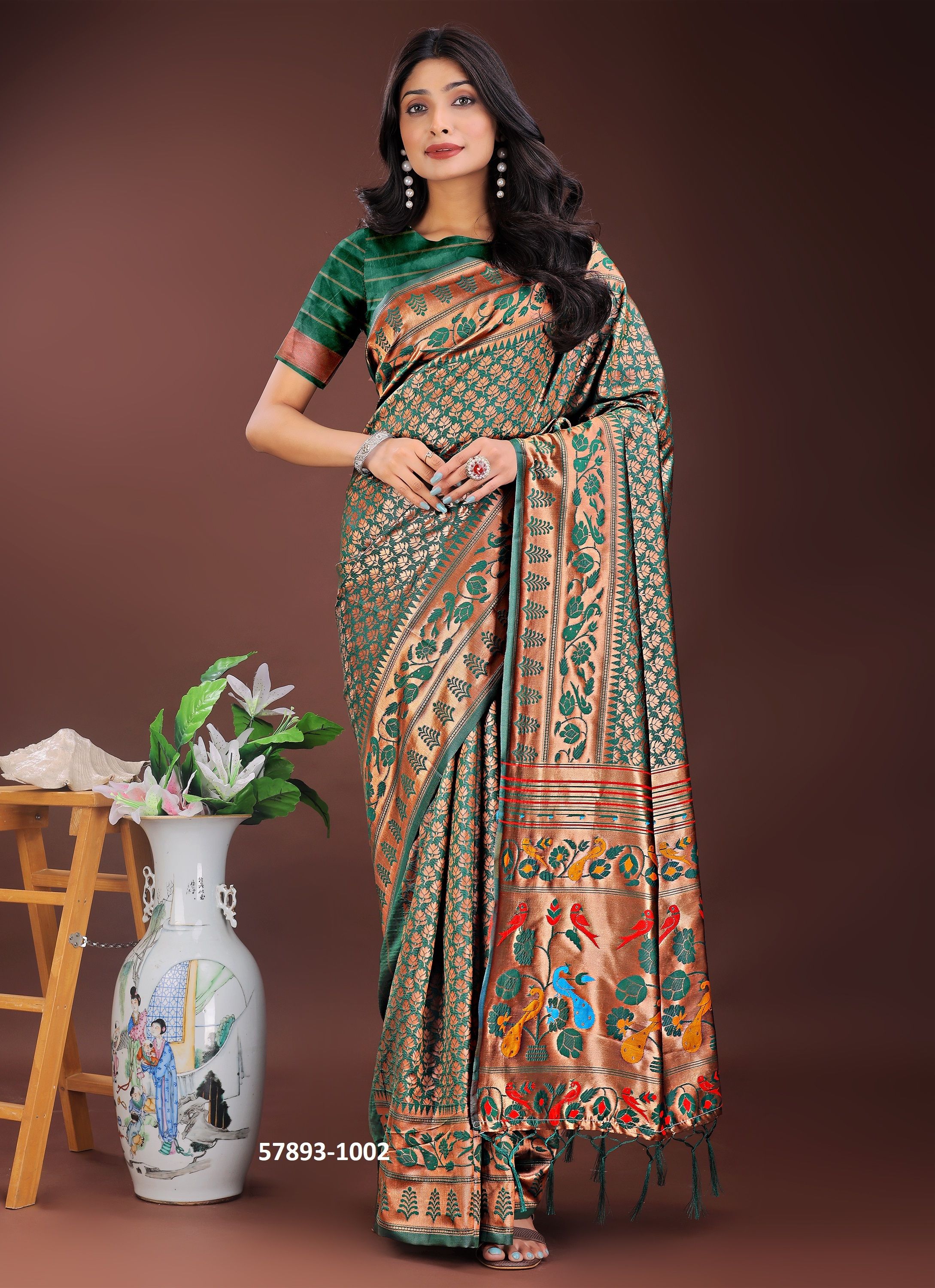 MAYURA 1 - Catalog # 57893 (Set of 5 Sarees) by Brand STROLLAY ®