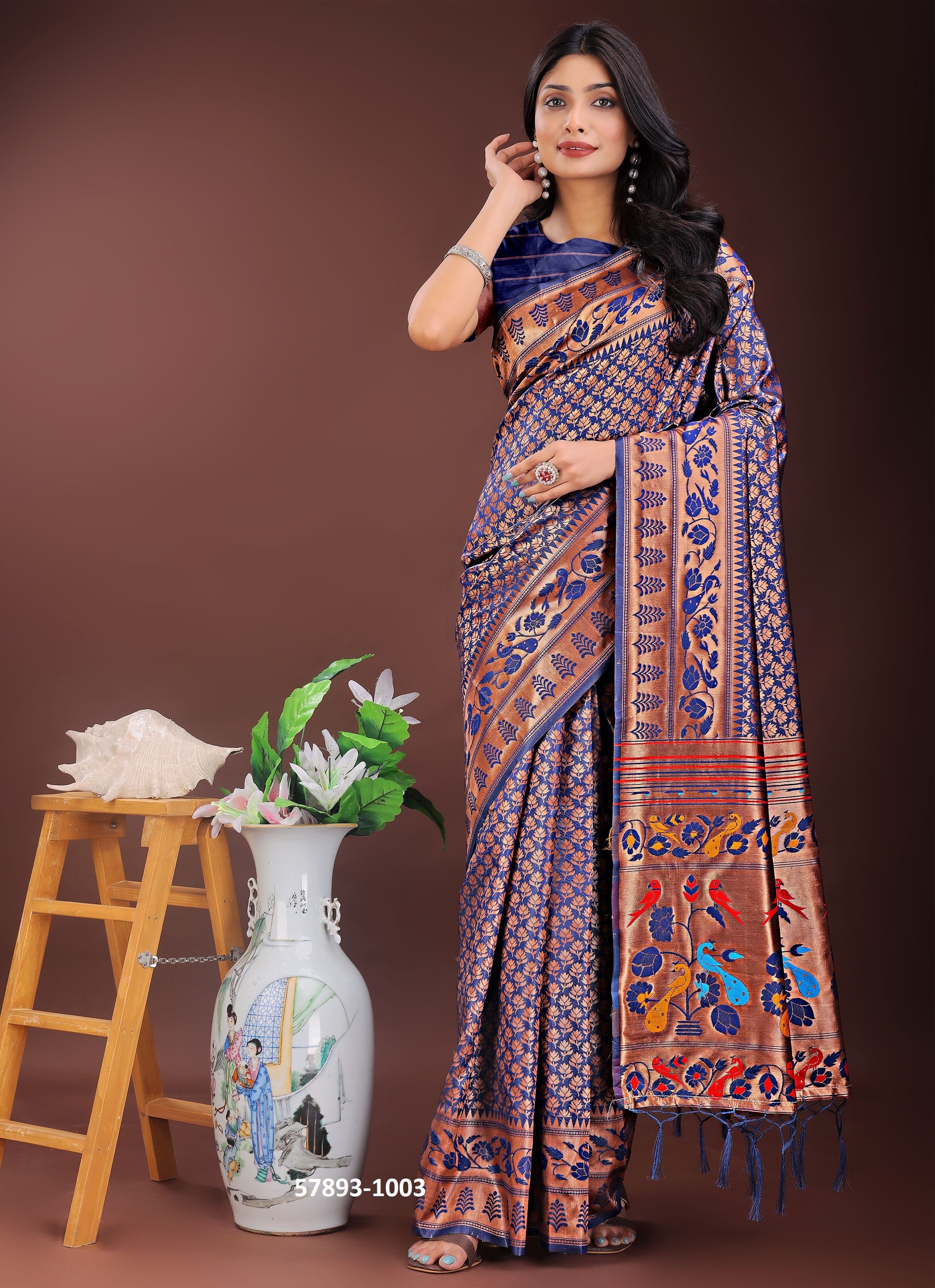 MAYURA 1 - Catalog # 57893 (Set of 5 Sarees) by Brand STROLLAY ®