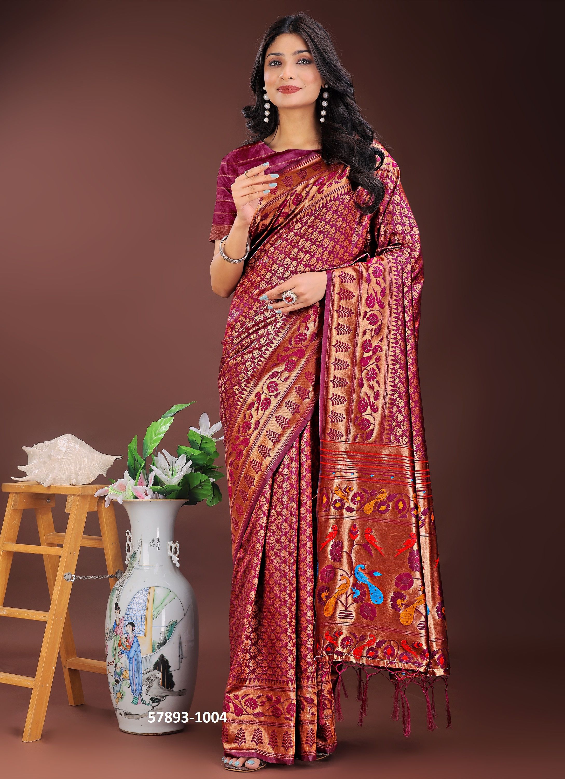 MAYURA 1 - Catalog # 57893 (Set of 5 Sarees) by Brand STROLLAY ®