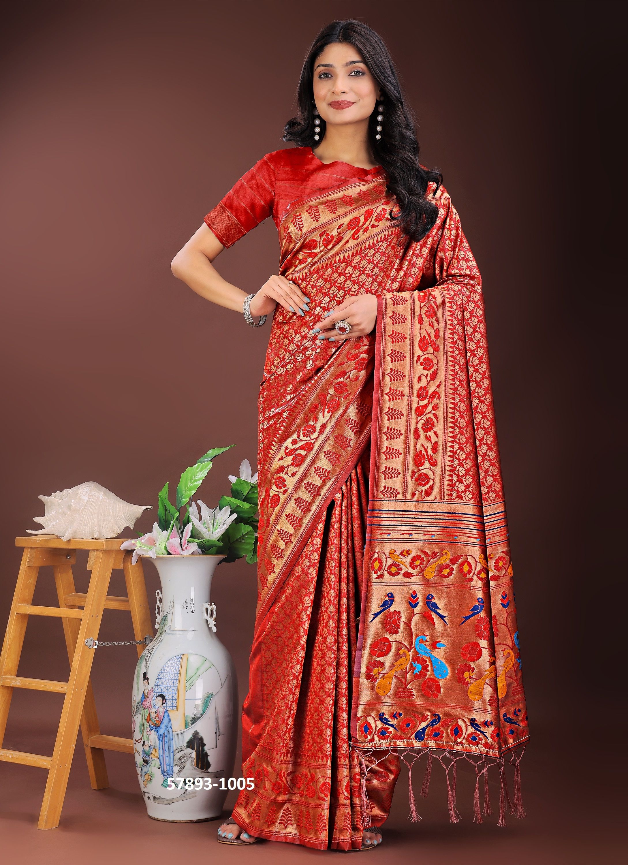 MAYURA 1 - Catalog # 57893 (Set of 5 Sarees) by Brand STROLLAY ®