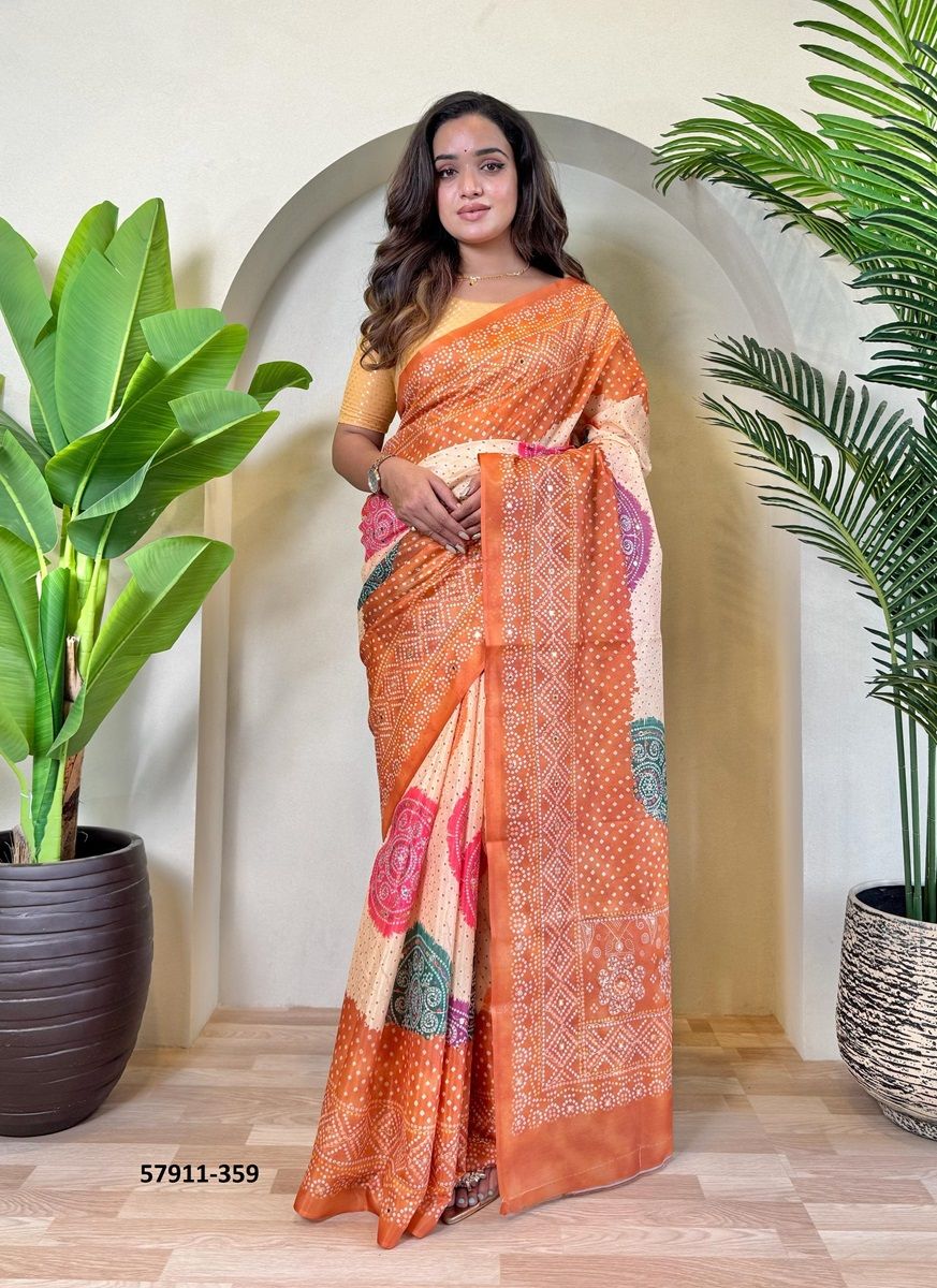KESARIYA - Catalog # 57911 (Set of 5 Sarees) by Brand STROLLAY ® KESARIYA - Catalog # 57911 (Set of 5 Sarees) by Brand STROLLAY ®