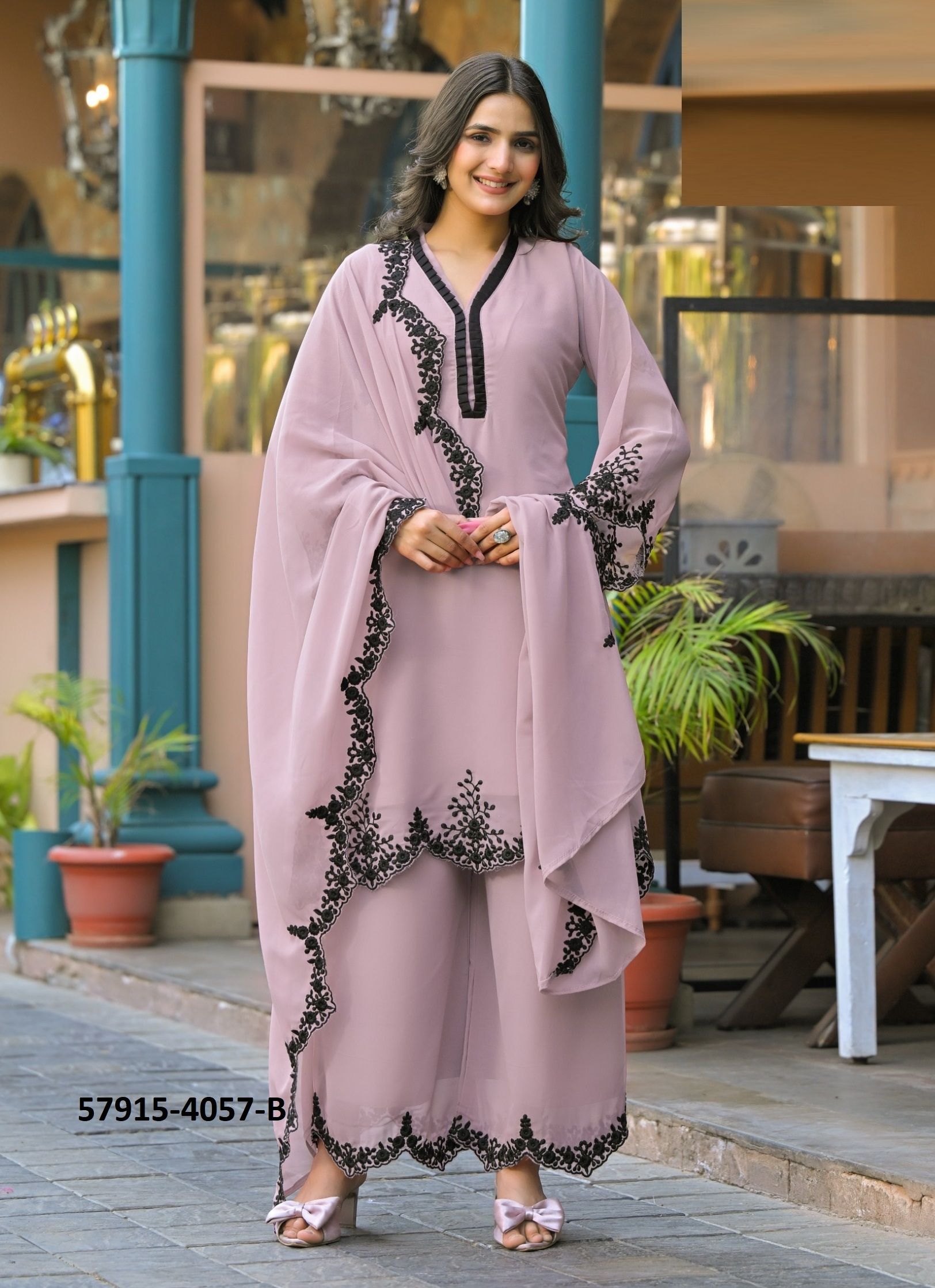 KAELIS - Catalog # 57915 (Set of 4 SIZE-SETS [Readymade Salwar Suits]) by Brand AFSANA