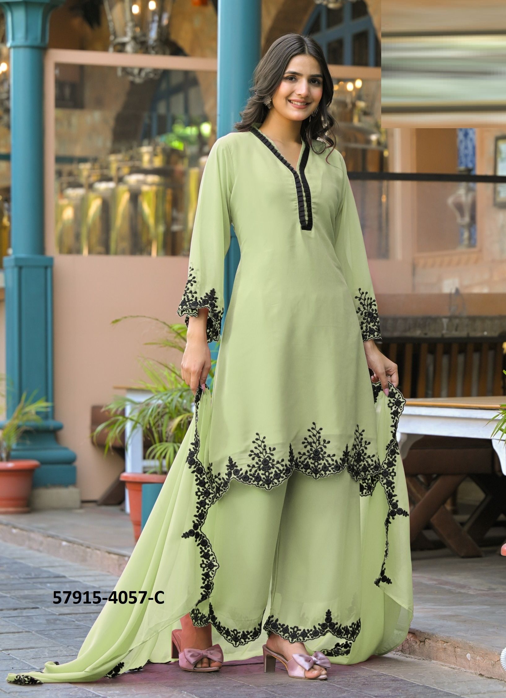 KAELIS - Catalog # 57915 (Set of 4 SIZE-SETS [Readymade Salwar Suits]) by Brand AFSANA
