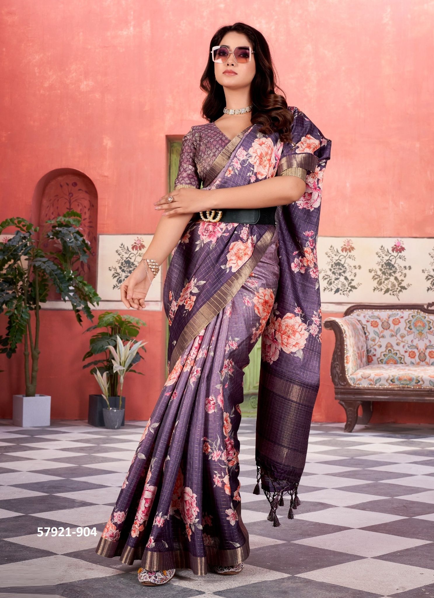 AMIRAH - Catalog # 57921 (Set of 10 Sarees) by Brand SASURAL