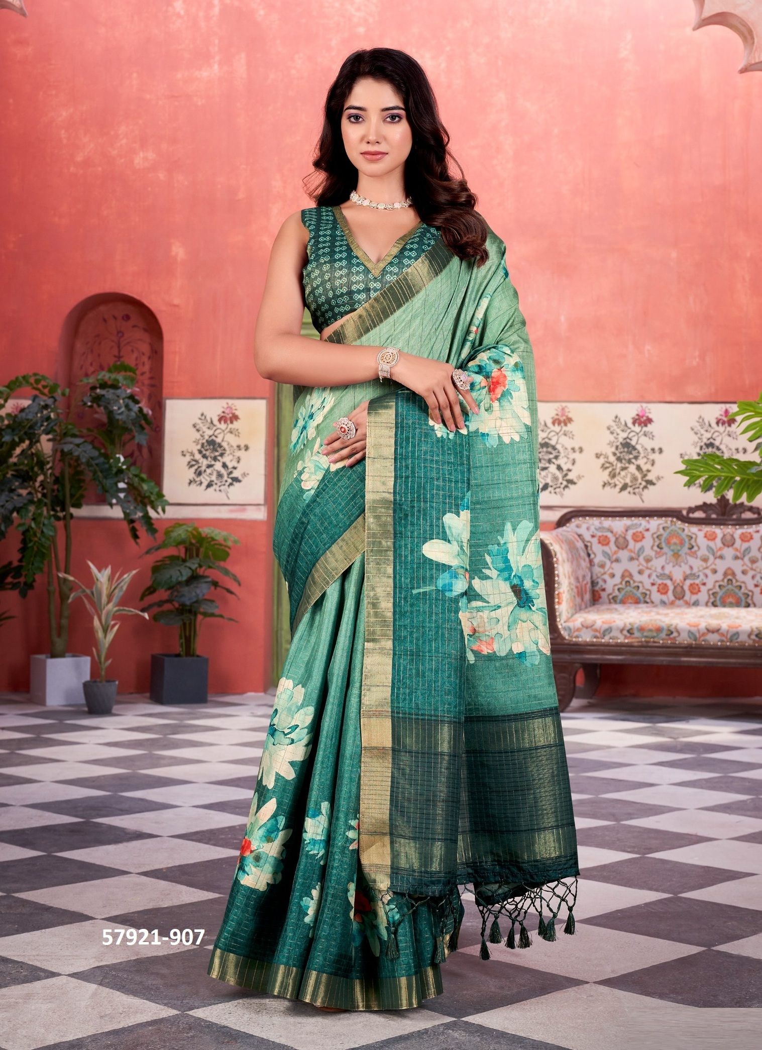 AMIRAH - Catalog # 57921 (Set of 10 Sarees) by Brand SASURAL