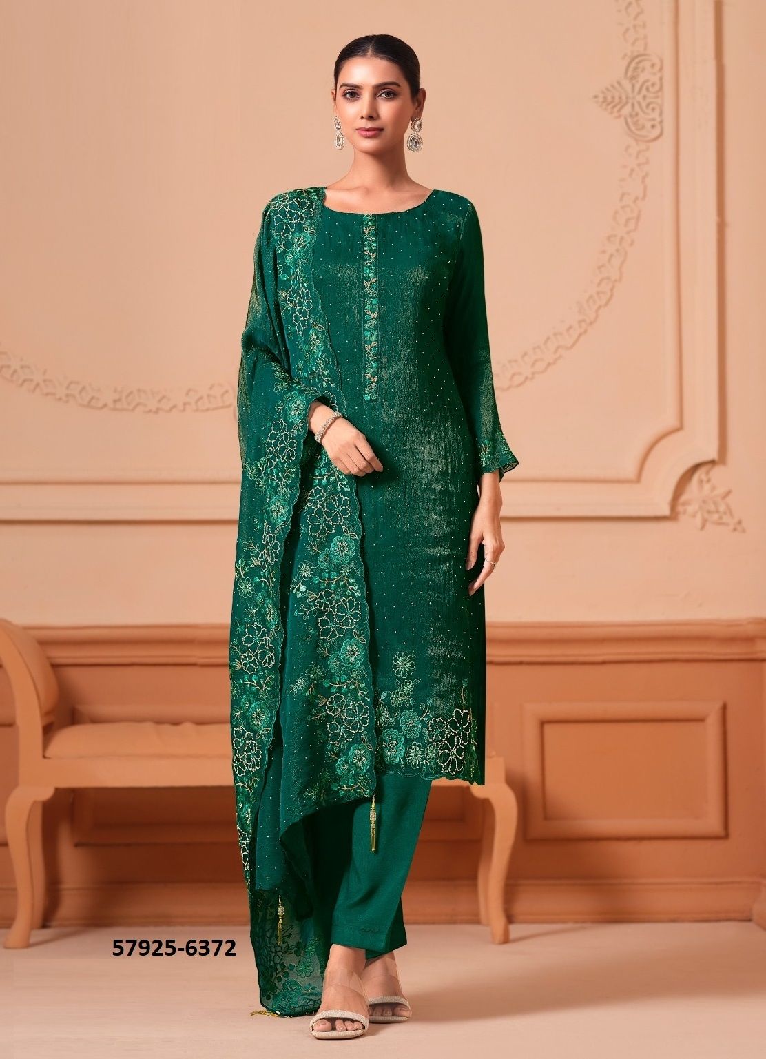 ZURI - Catalog # 57925 (Set of 6 Semi-Stitched / Un-Stitched Suits) by Brand VIPUL FASHIONS