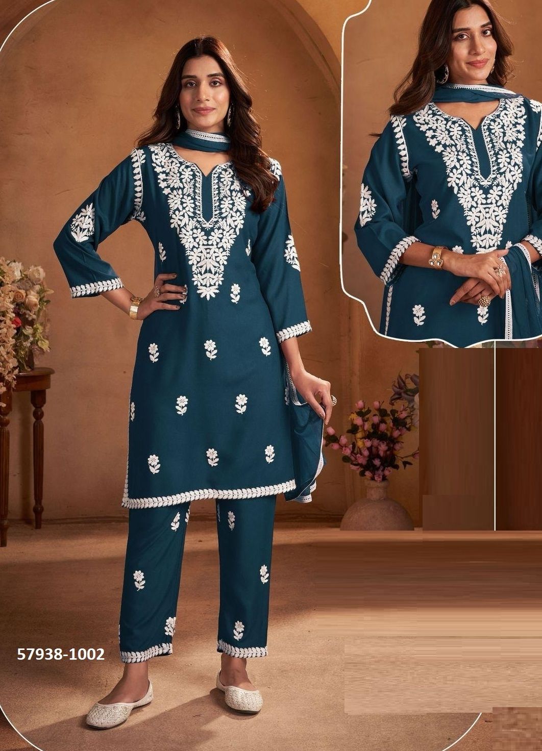 ELIZABETH - Catalog # 57938 (Set of 4 Readymade Salwar Suits) by Brand BLUE HILLS