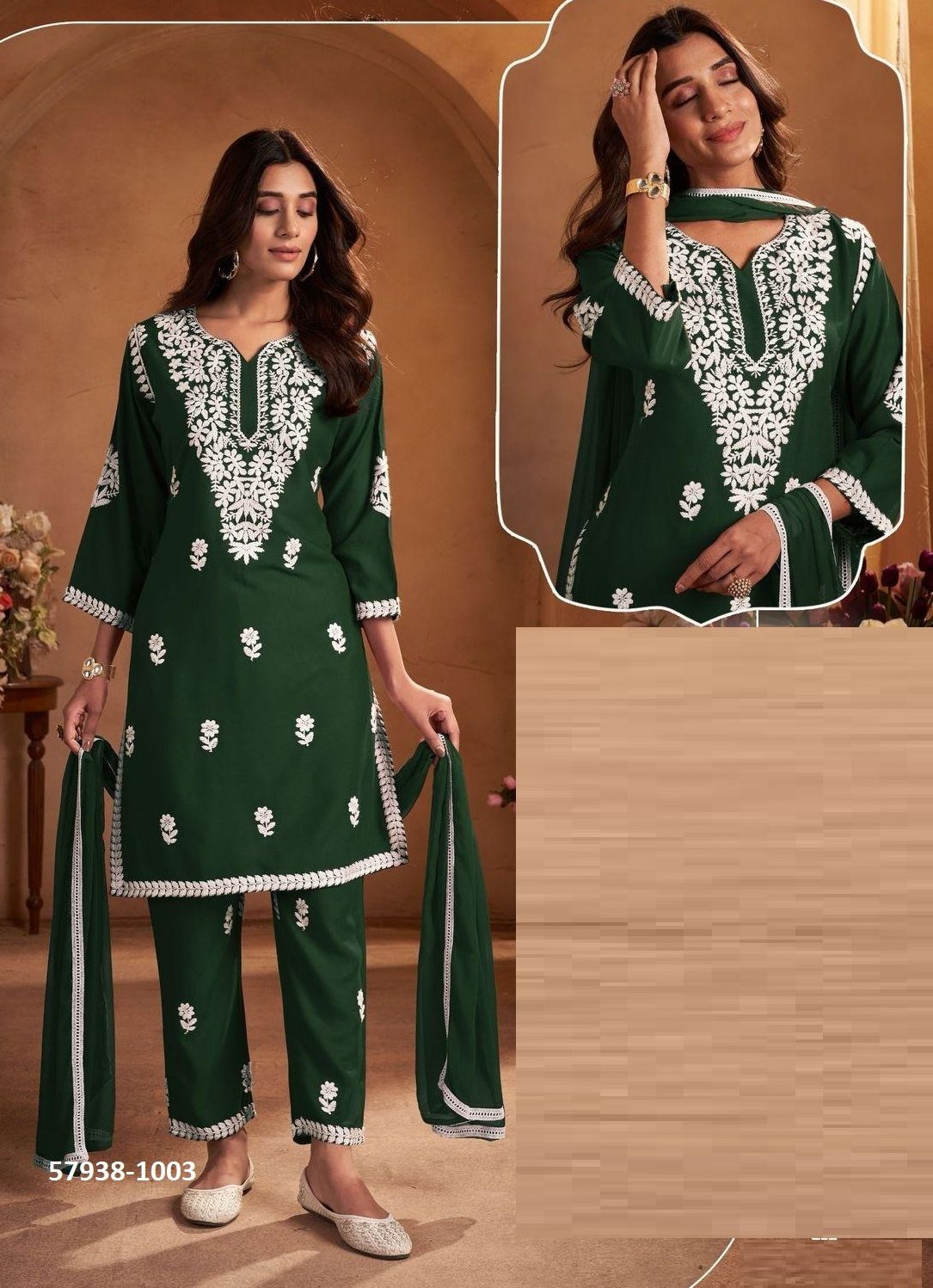 ELIZABETH - Catalog # 57938 (Set of 4 Readymade Salwar Suits) by Brand BLUE HILLS