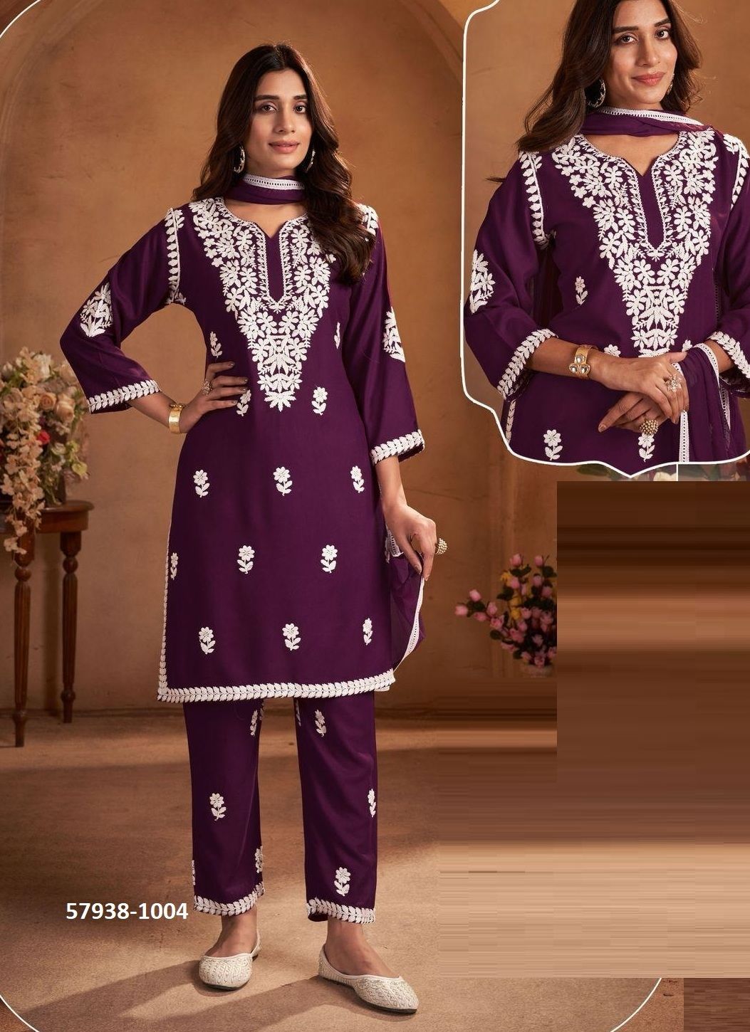 ELIZABETH - Catalog # 57938 (Set of 4 Readymade Salwar Suits) by Brand BLUE HILLS
