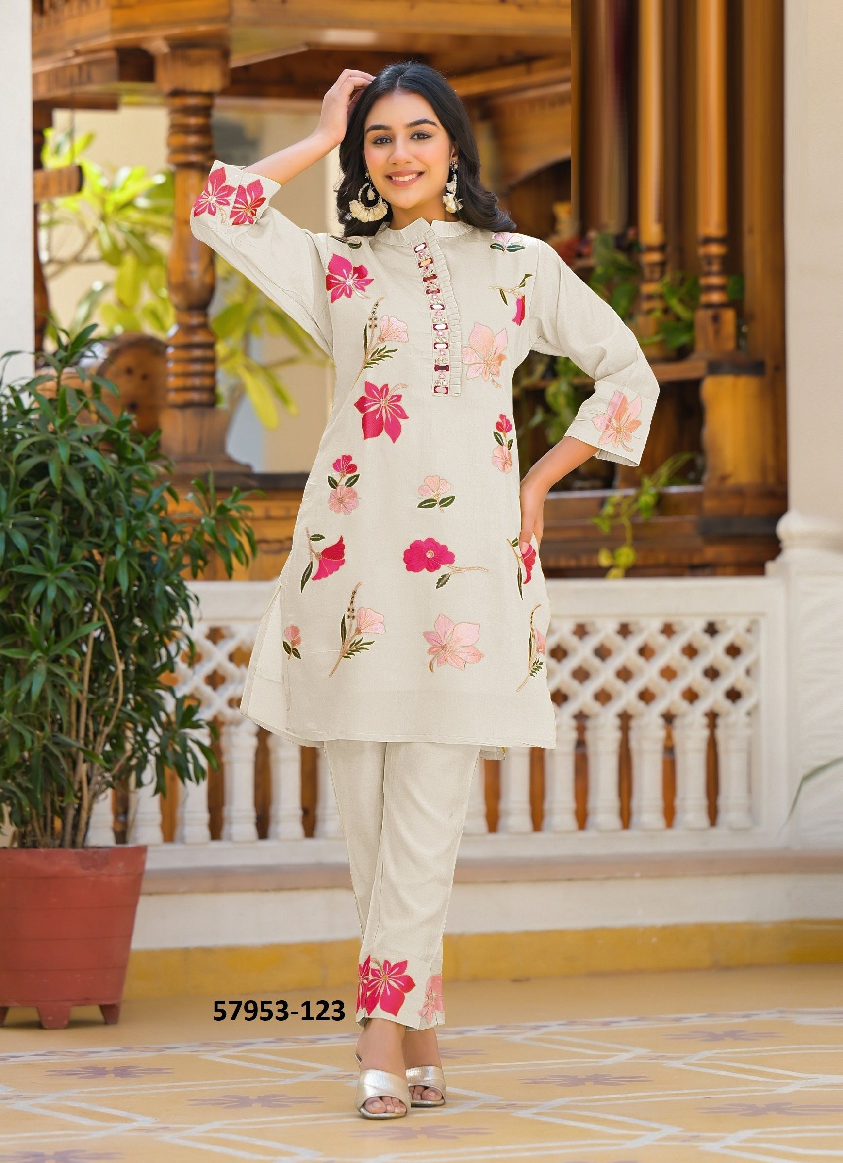 AADHYA CO-ORD SETS - Catalog # 57953 (Set of 4 SIZE-SETS [Tops With Bottoms]) by Brand AFSANA
