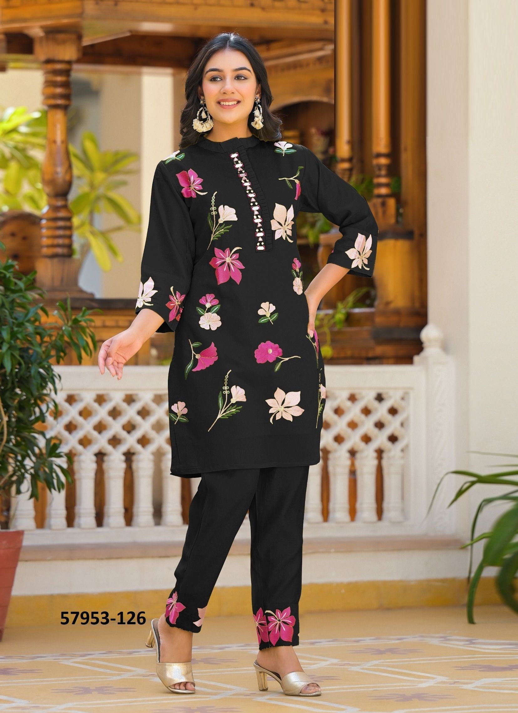 AADHYA CO-ORD SETS - Catalog # 57953 (Set of 4 SIZE-SETS [Tops With Bottoms]) by Brand AFSANA