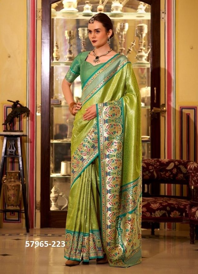 VIRASHAT SILK - Catalog # 57965 (Set of 6 Sarees) by Brand STROLLAY ® VIRASHAT SILK - Catalog # 57965 (Set of 6 Sarees) by Brand STROLLAY ®