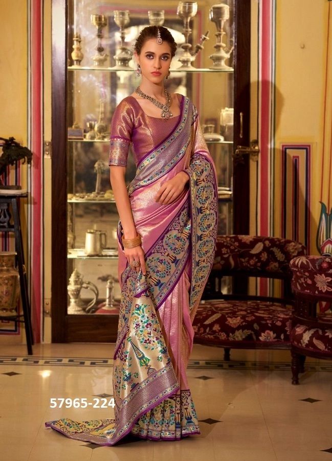 VIRASHAT SILK - Catalog # 57965 (Set of 6 Sarees) by Brand STROLLAY ® VIRASHAT SILK - Catalog # 57965 (Set of 6 Sarees) by Brand STROLLAY ®