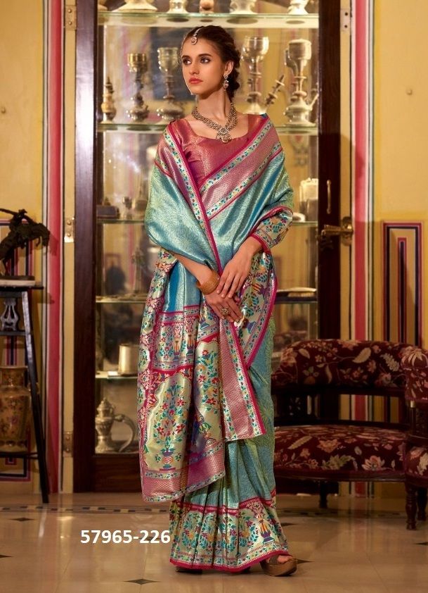VIRASHAT SILK - Catalog # 57965 (Set of 6 Sarees) by Brand STROLLAY ® VIRASHAT SILK - Catalog # 57965 (Set of 6 Sarees) by Brand STROLLAY ®