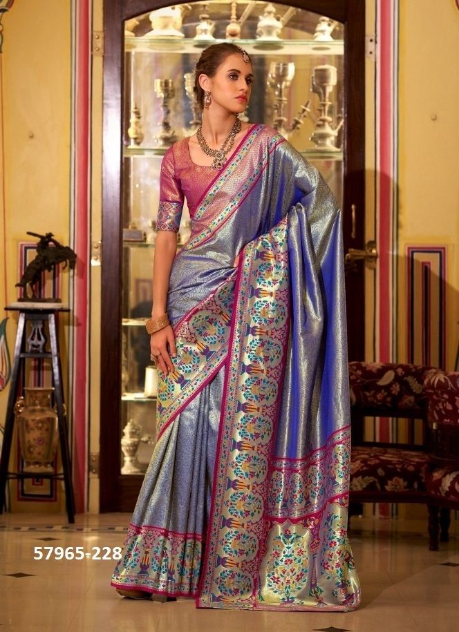 VIRASHAT SILK - Catalog # 57965 (Set of 6 Sarees) by Brand STROLLAY ® VIRASHAT SILK - Catalog # 57965 (Set of 6 Sarees) by Brand STROLLAY ®