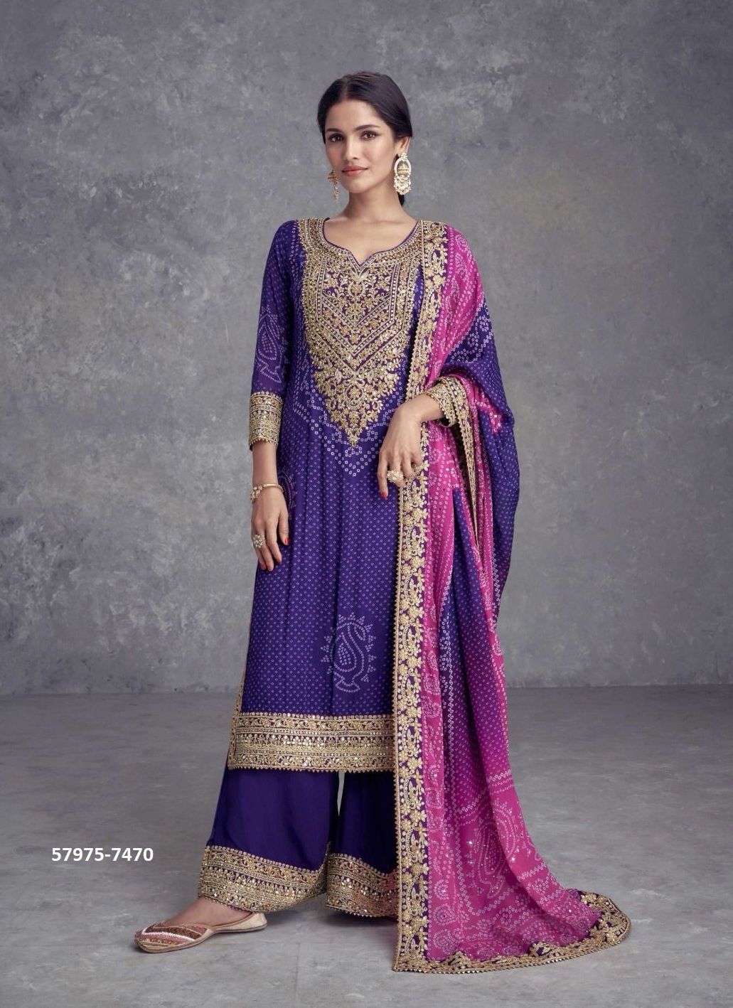 TAKSHVI COLORS - Catalog # 57975 (Set of 4 Readymade Salwar Suits) by Brand GULKAYRA DESIGNER
