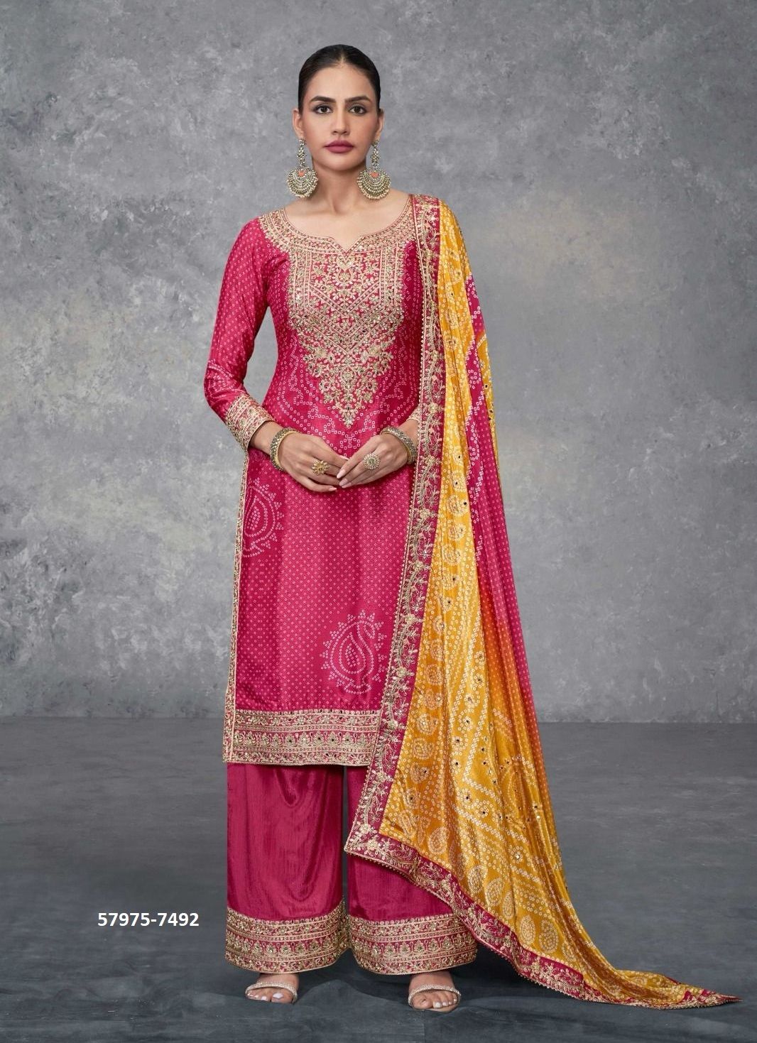 TAKSHVI COLORS - Catalog # 57975 (Set of 4 Readymade Salwar Suits) by Brand GULKAYRA DESIGNER