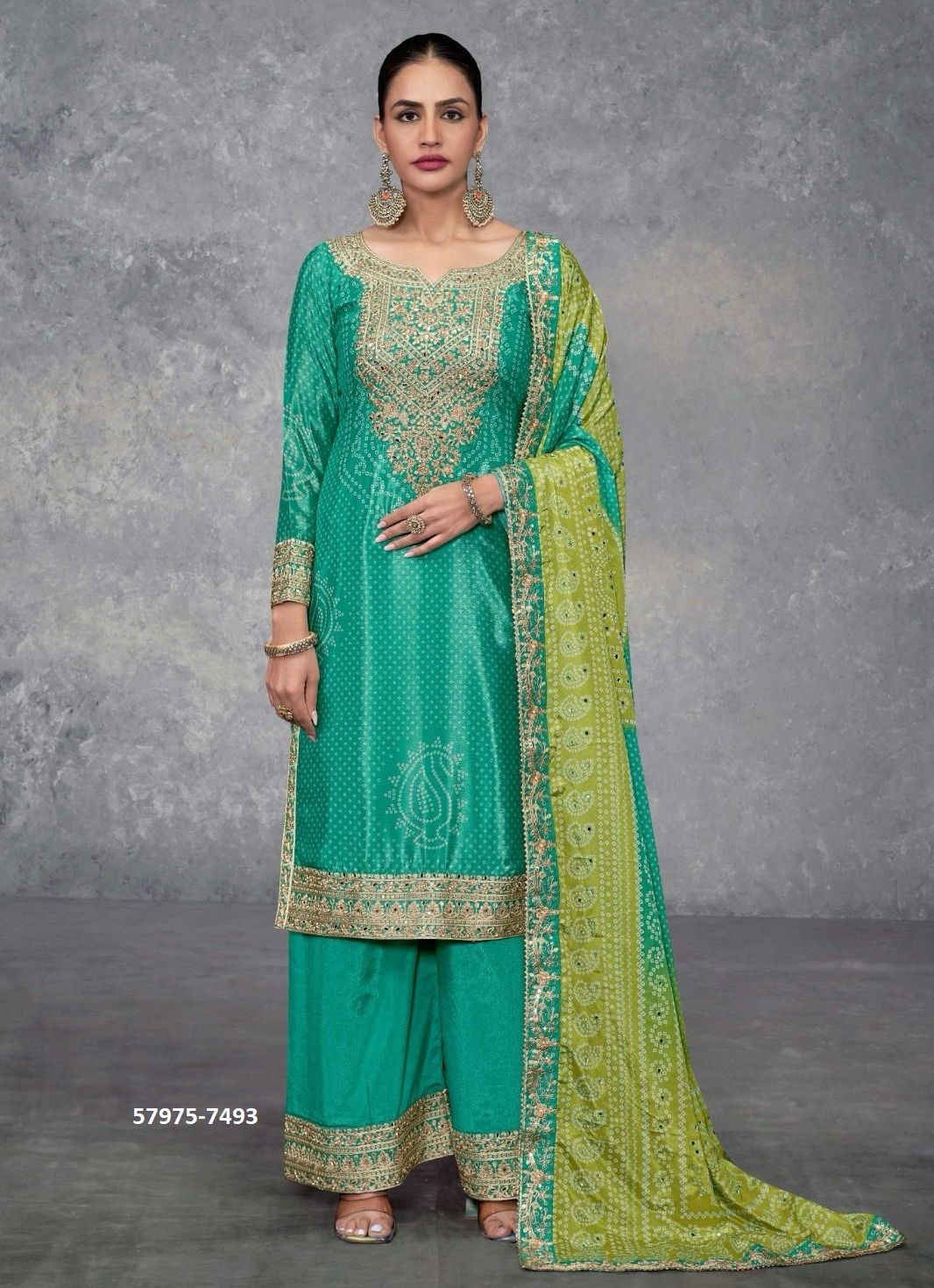 TAKSHVI COLORS - Catalog # 57975 (Set of 4 Readymade Salwar Suits) by Brand GULKAYRA DESIGNER