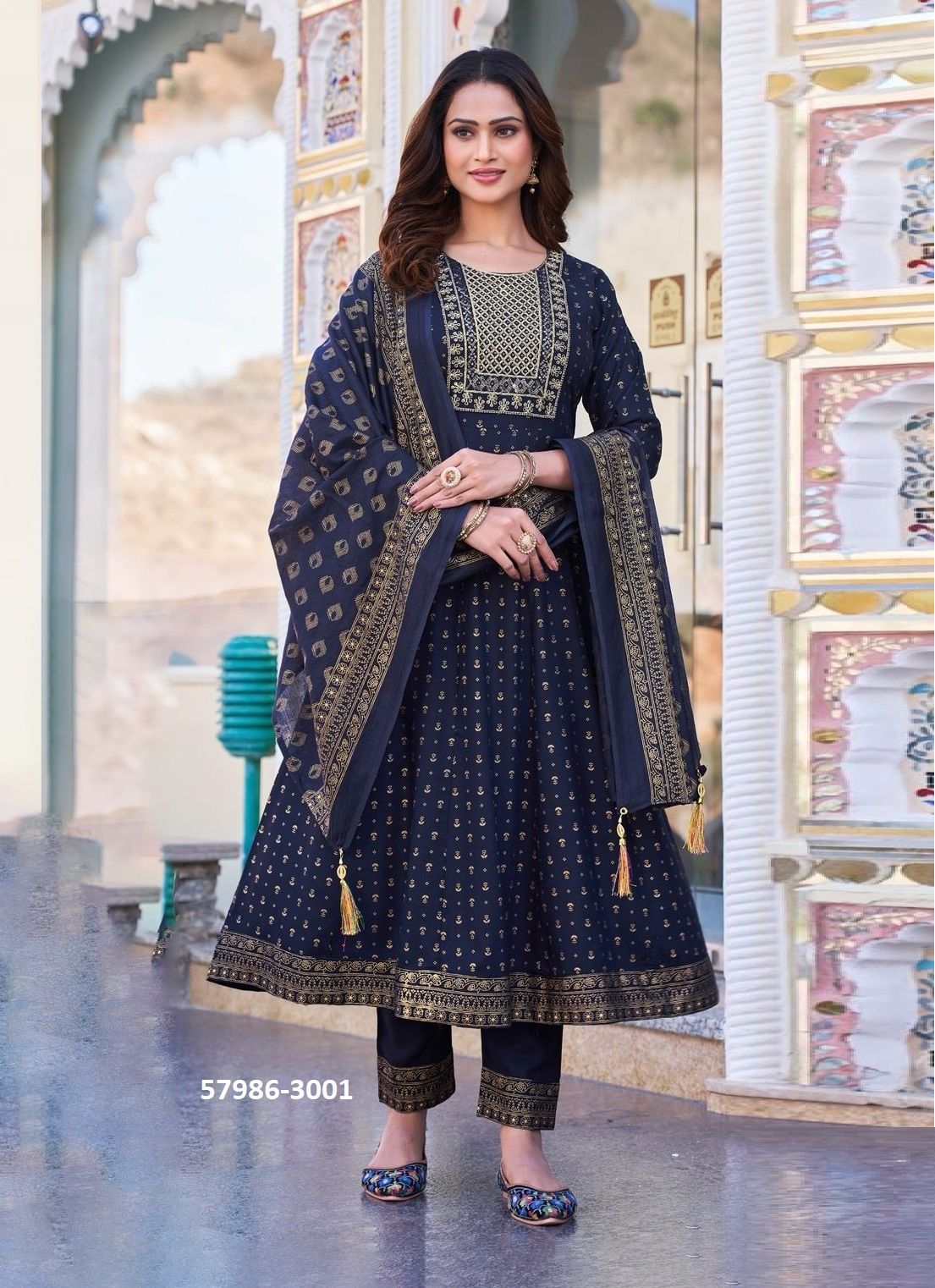 MEERA 3 - Catalog # 57986 (Set of 7 Readymade Salwar Suits) by Brand BLUE HILLS MEERA 3 - Catalog # 57986 (Set of 7 Readymade Salwar Suits) by Brand BLUE HILLS
