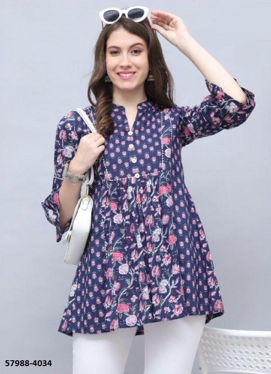 MAAYRA - Catalog # 57988 (Set of 6 Readymade Women's Kurtis / Tops) by Brand RAJNANDINI