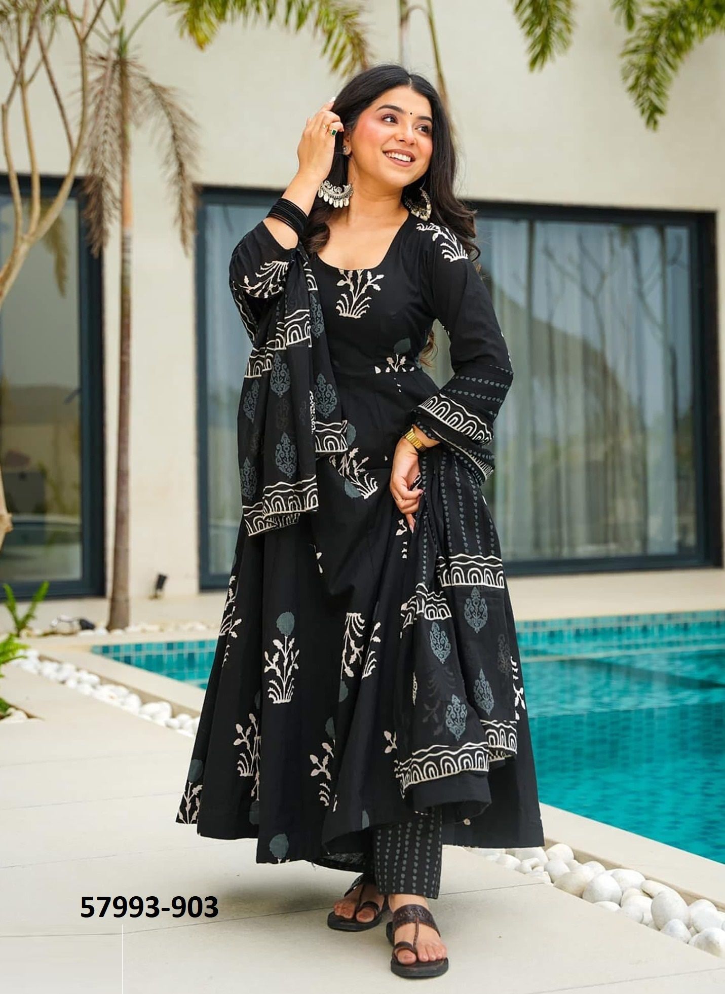 CLORA 9 - Catalog # 57993 (Set of 7 Readymade Salwar Suits) by Brand STROLLAY ®