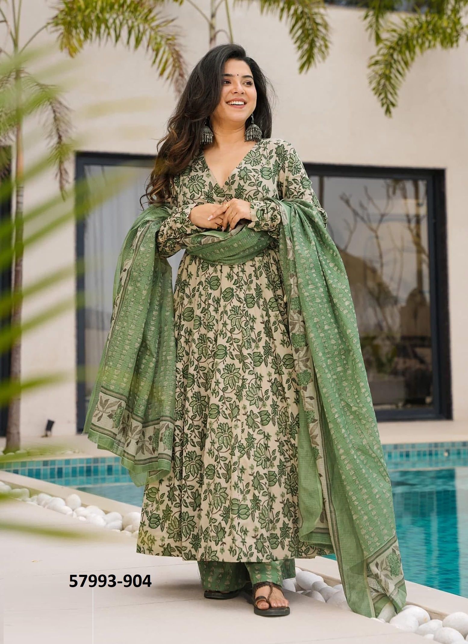 CLORA 9 - Catalog # 57993 (Set of 7 Readymade Salwar Suits) by Brand STROLLAY ®