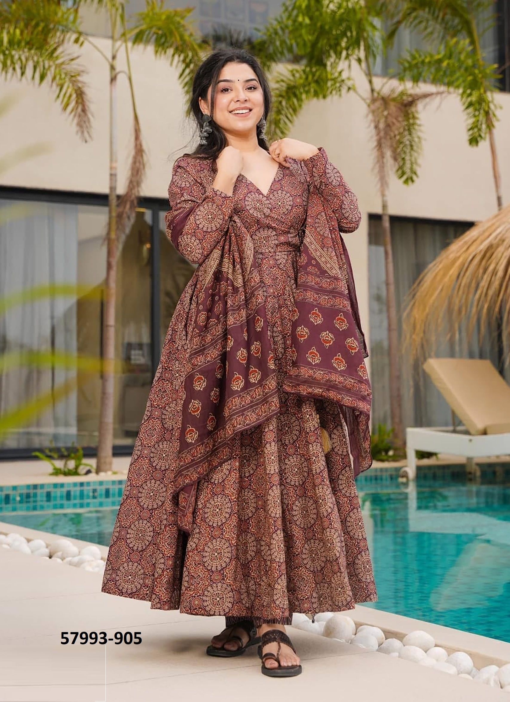 CLORA 9 - Catalog # 57993 (Set of 7 Readymade Salwar Suits) by Brand STROLLAY ®